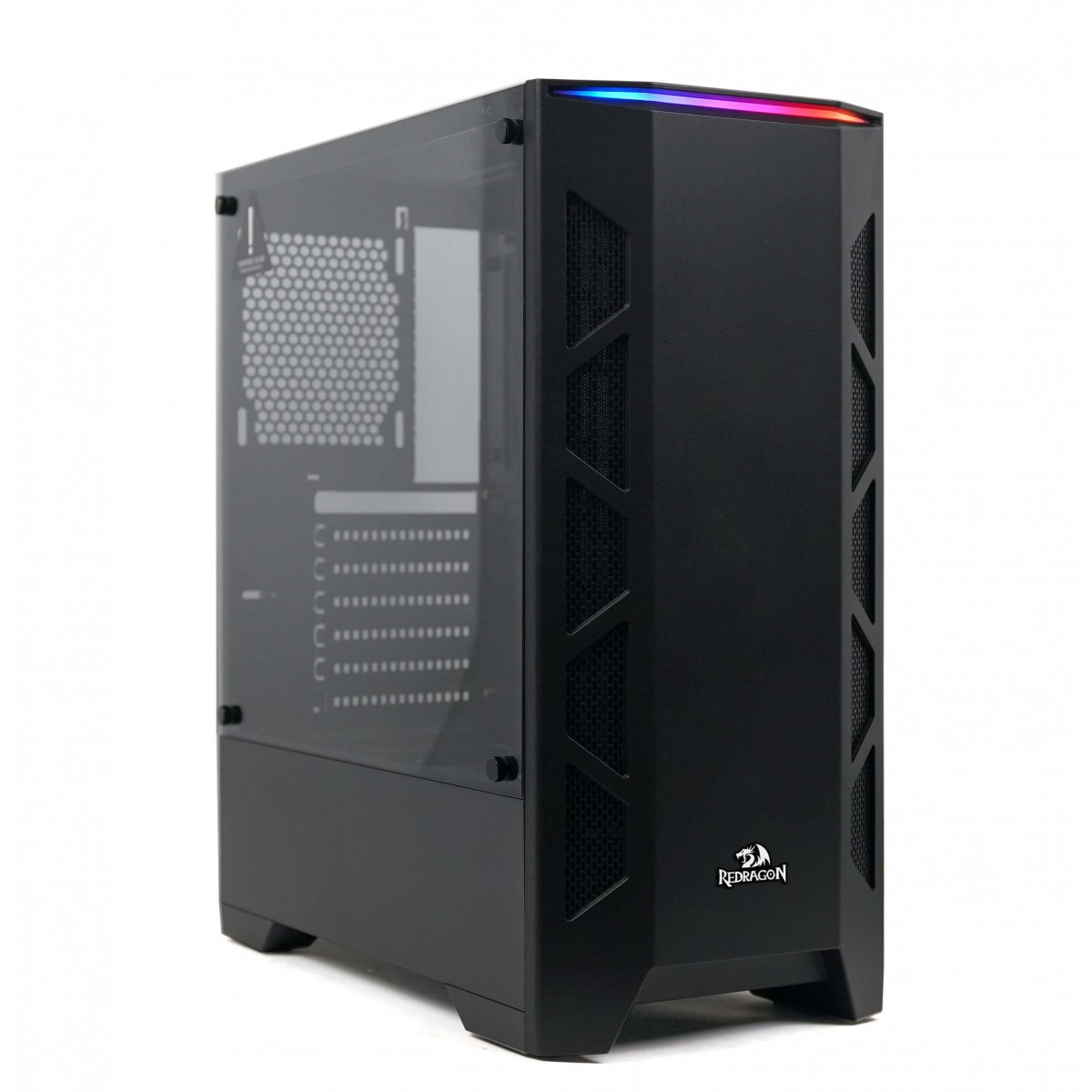 Gabinete Gamer Redragon Starscream, Mid Tower, Vidro Temperado, Black, Sem Fonte, Sem Fan, GC-610B