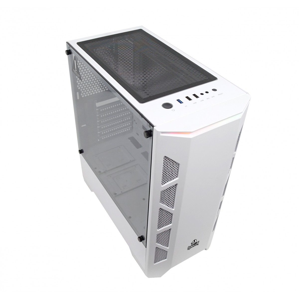 Gabinete Gamer Redragon Starscream, Mid Tower, Vidro Temperado, White, Sem Fonte, Sem Fan, GC-610W
