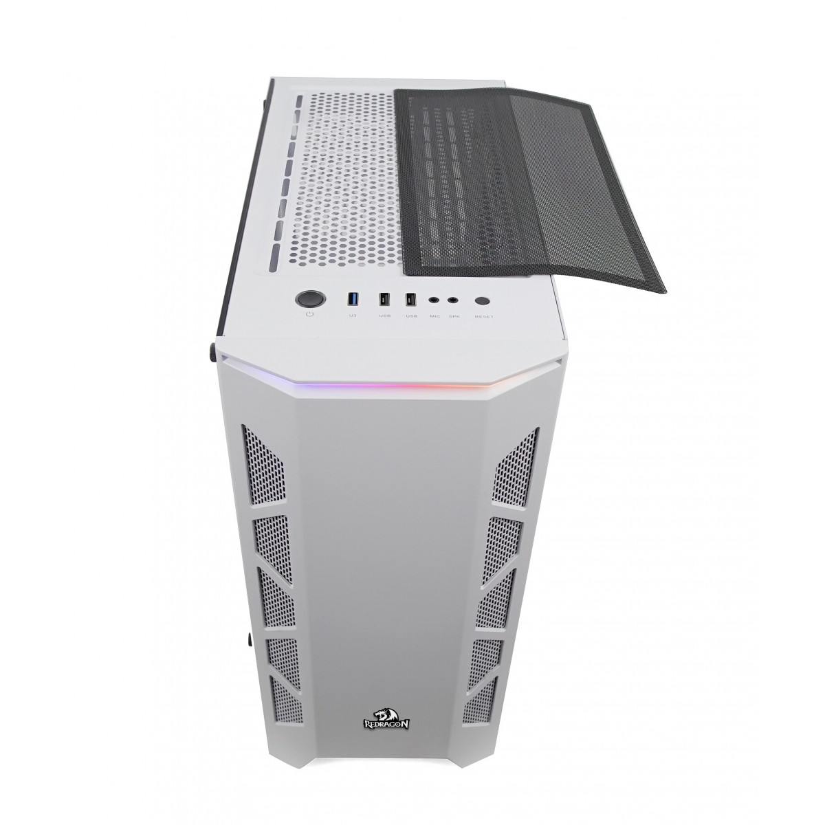 Gabinete Gamer Redragon Starscream, Mid Tower, Vidro Temperado, White, Sem Fonte, Sem Fan, GC-610W