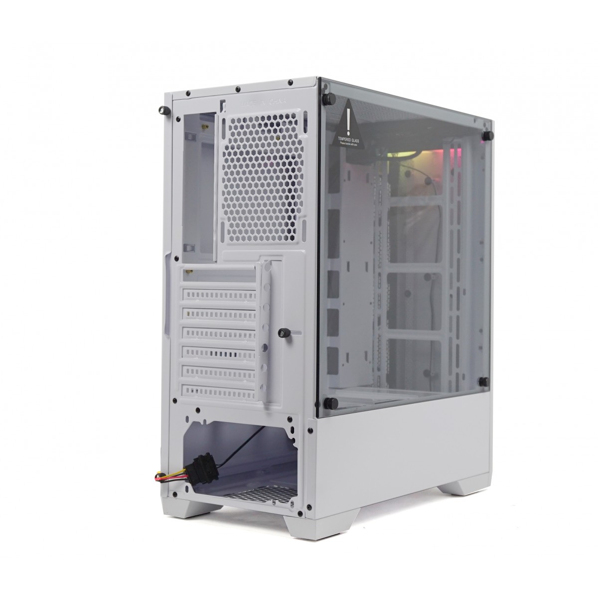 Gabinete Gamer Redragon Starscream, Mid Tower, Vidro Temperado, White, Sem Fonte, Sem Fan, GC-610W