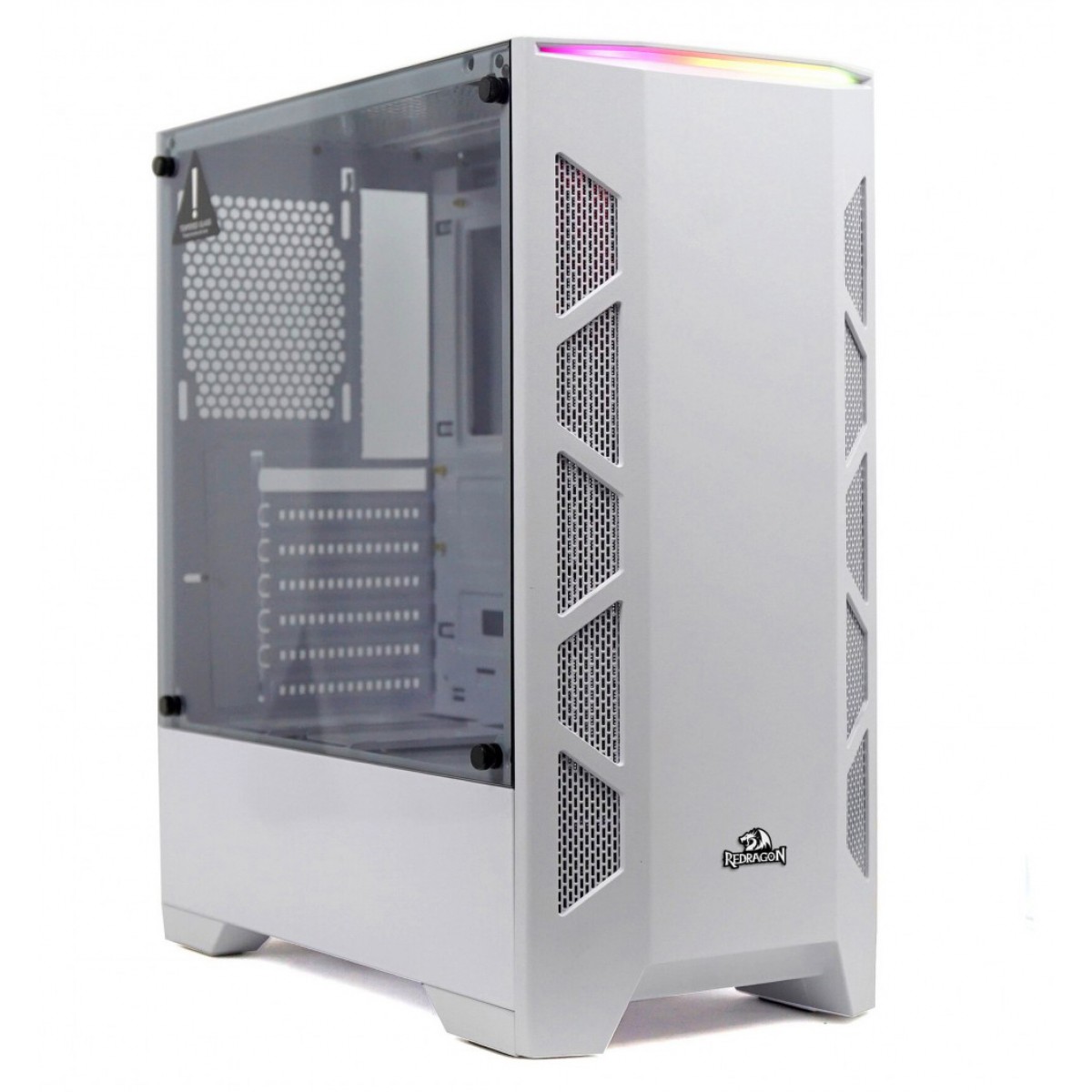 Gabinete Gamer Redragon Starscream, Mid Tower, Vidro Temperado, White, Sem Fonte, Sem Fan, GC-610W