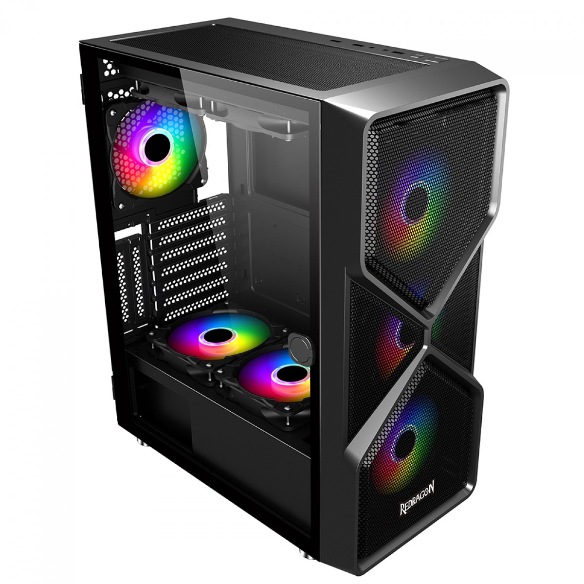 Gabinete Gamer Redragon Superion, Mid Tower, Vidro Temperado, Black, ATX, Sem Fonte, Sem Fan, GC-MB211