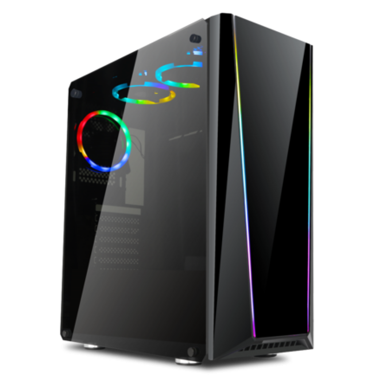 Gabinete Gamer Redragon Tailgate, Mid Tower, RGB, Vidro Temperado, Black, ATX, Sem Fonte, Com 5 Fans, GC-702