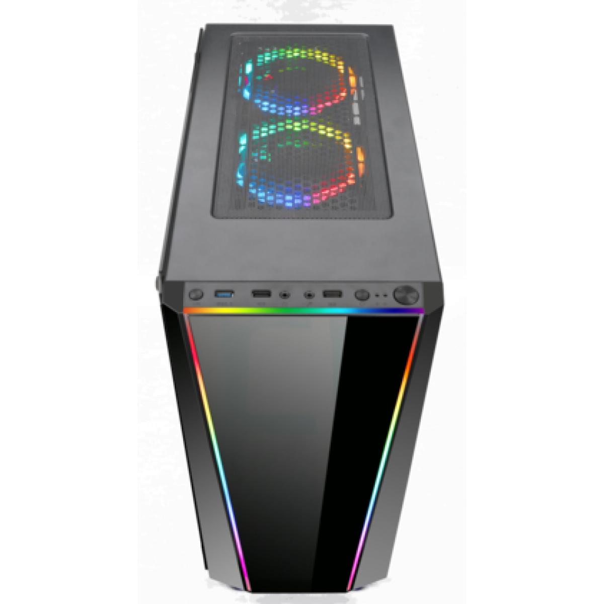 Gabinete Gamer Redragon Tailgate, Mid Tower, RGB, Vidro Temperado, Black, ATX, Sem Fonte, Com 5 Fans, GC-702