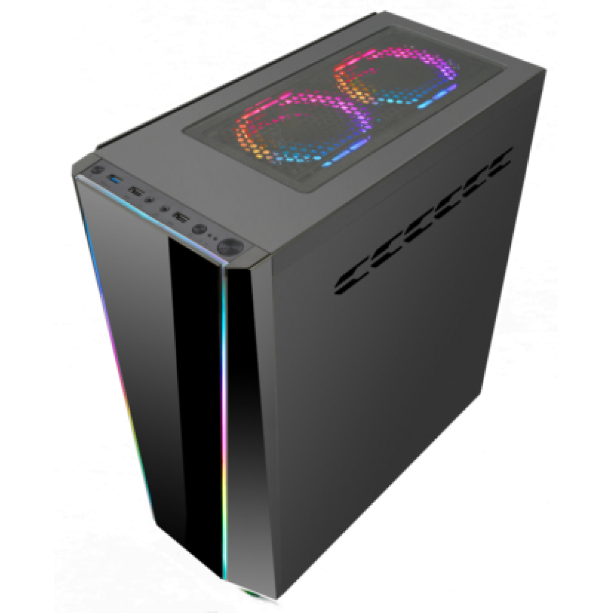 Gabinete Gamer Redragon Tailgate, Mid Tower, RGB, Vidro Temperado, Black, ATX, Sem Fonte, Com 5 Fans, GC-702