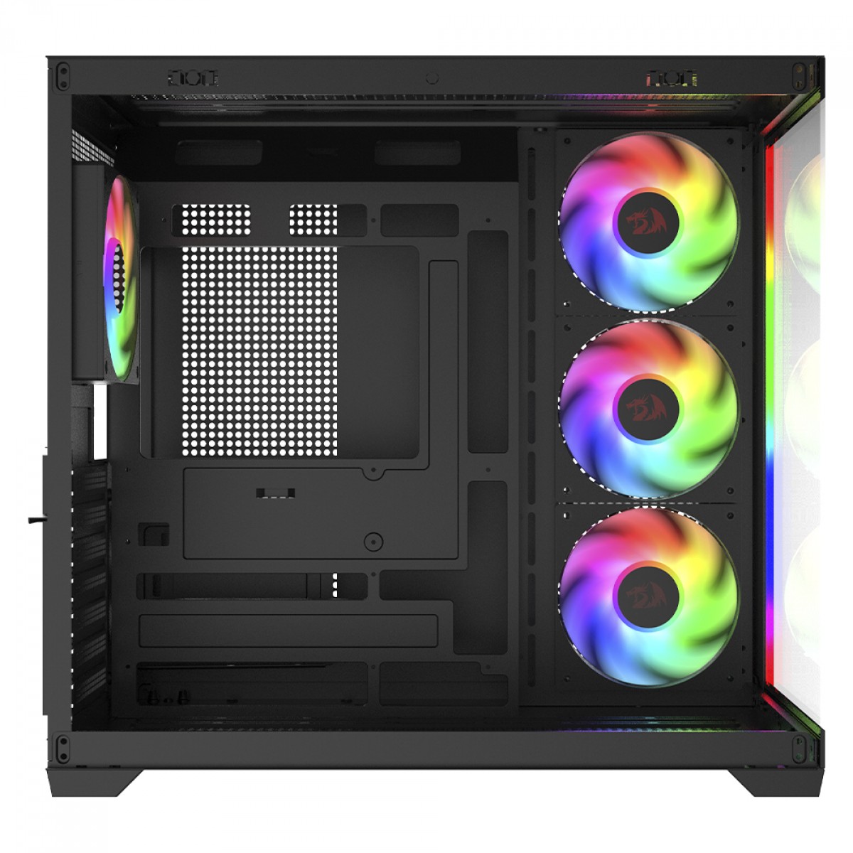 Gabinete Gamer Redragon Tesseract RGB, Mid Tower, Vidro Temperado, ATX, Sem Fan, Preto, CA-614B