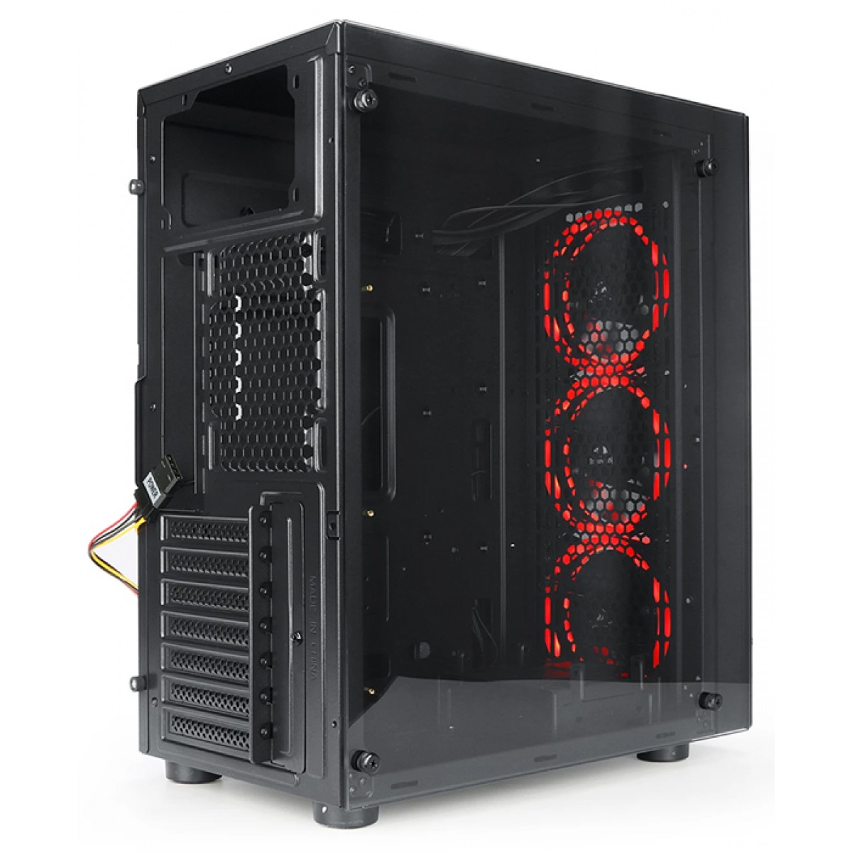Gabinete Gamer Redragon, Thundercracker, Mid Tower, Vidro Temperado, Black, Sem Fonte, Com 3 Fans RGB