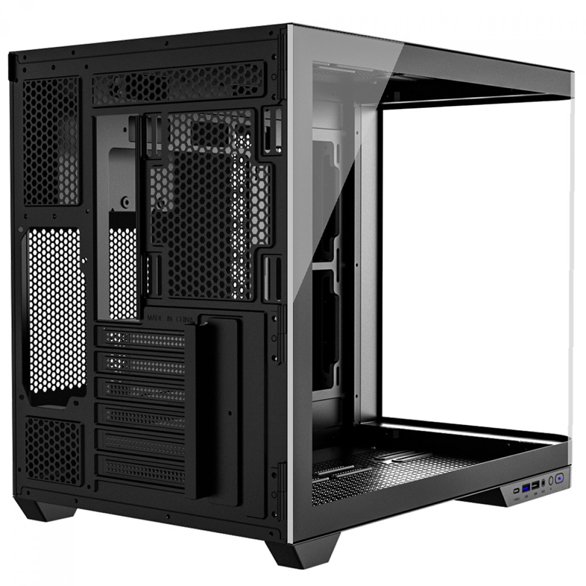 Gabinete Gamer Redragon Wideload Extreme, Mid Tower, RGB, Vidro Curvado Temperado, ATX, Black, Sem Fonte, Sem Fan, CA-605B