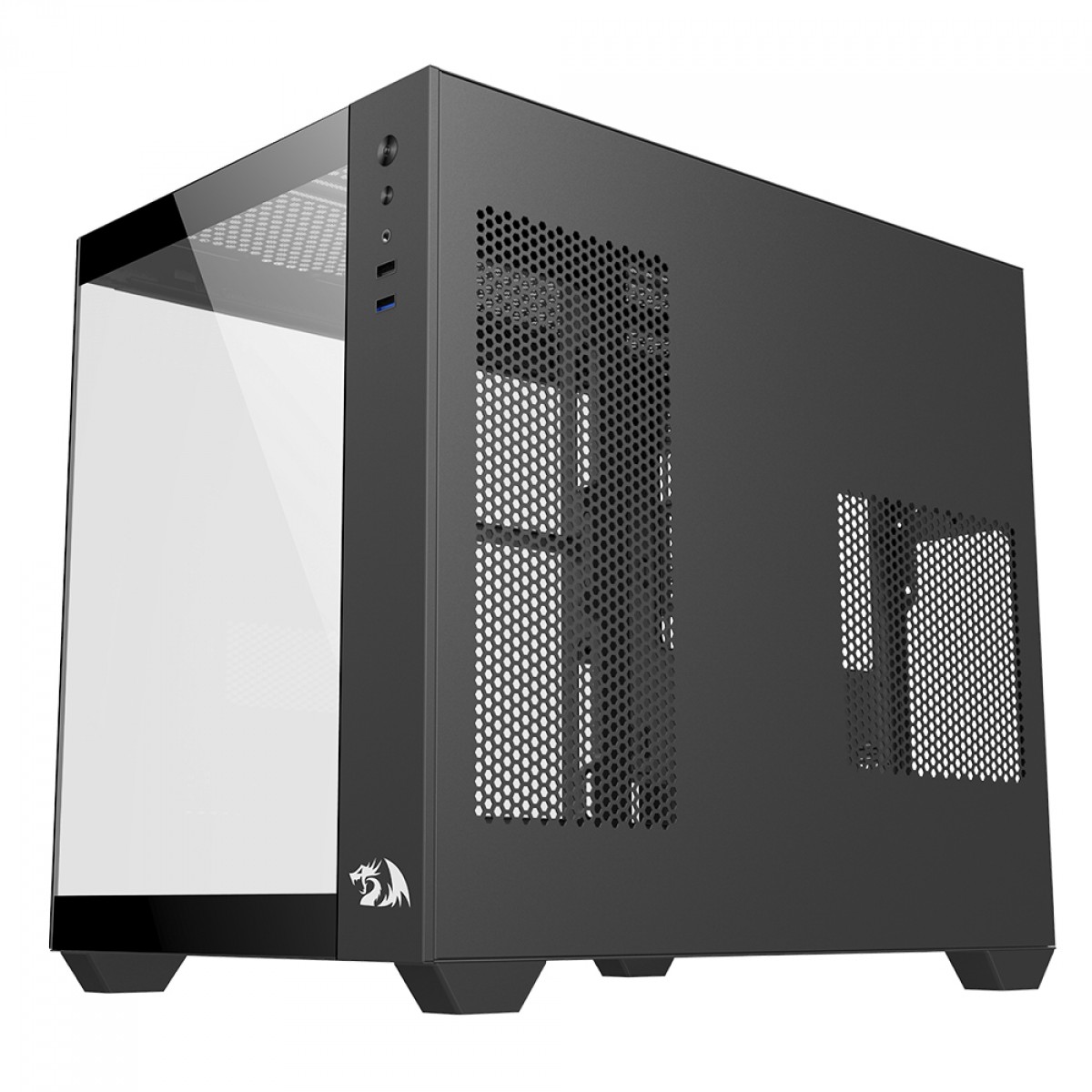 Gabinete Gamer Redragon Wideload Lite, Mid Tower, Vidro Temperado, ATX, Black, Sem Fonte, Sem Fan, CA-604B