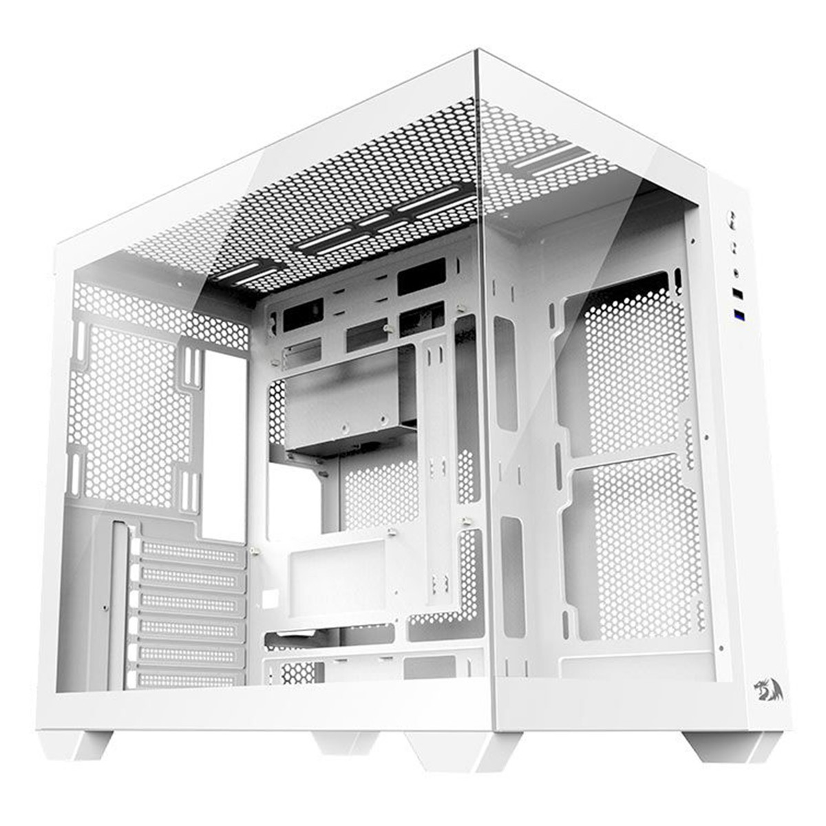 Gabinete Gamer Redragon Wideload Lite, Mid Tower, Vidro Temperado, ATX, White, Sem Fonte, Sem Fan, CA-604W