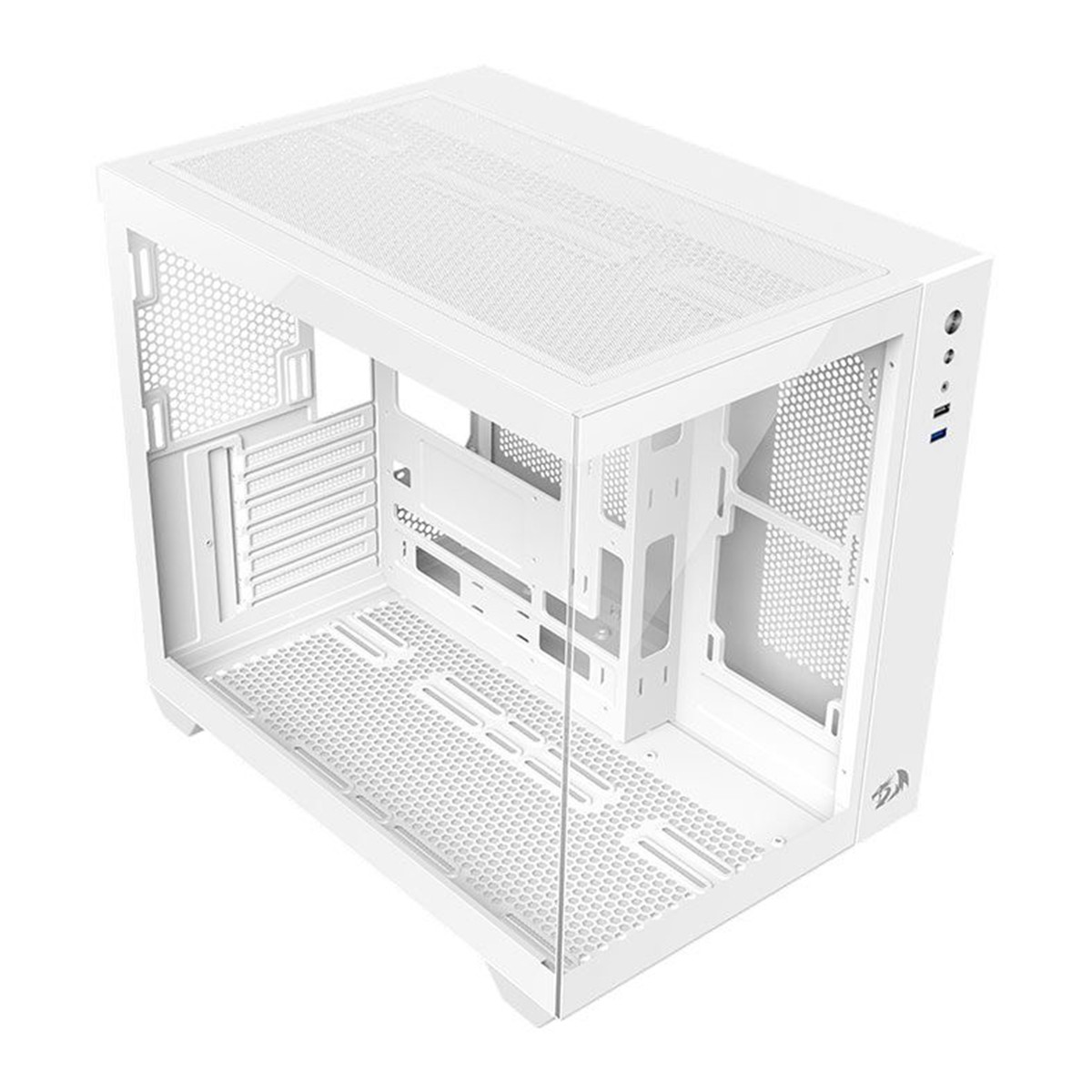 Gabinete Gamer Redragon Wideload Lite, Mid Tower, Vidro Temperado, ATX, White, Sem Fonte, Sem Fan, CA-604W