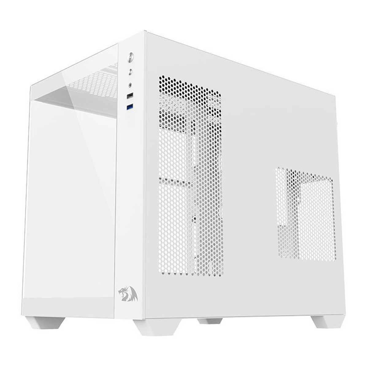 Gabinete Gamer Redragon Wideload Lite, Mid Tower, Vidro Temperado, ATX, White, Sem Fonte, Sem Fan, CA-604W