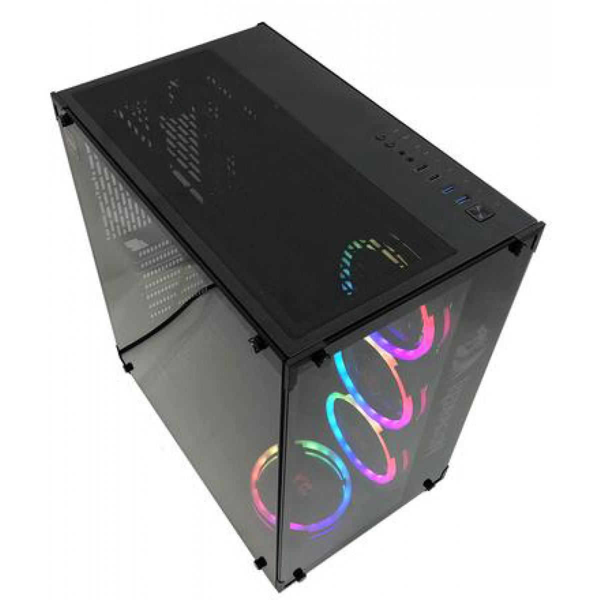 Gabinete Gamer Redragon Wideload, Mid Tower, Vidro Temperado, Black, Sem fonte, Sem fan, GC-802-1