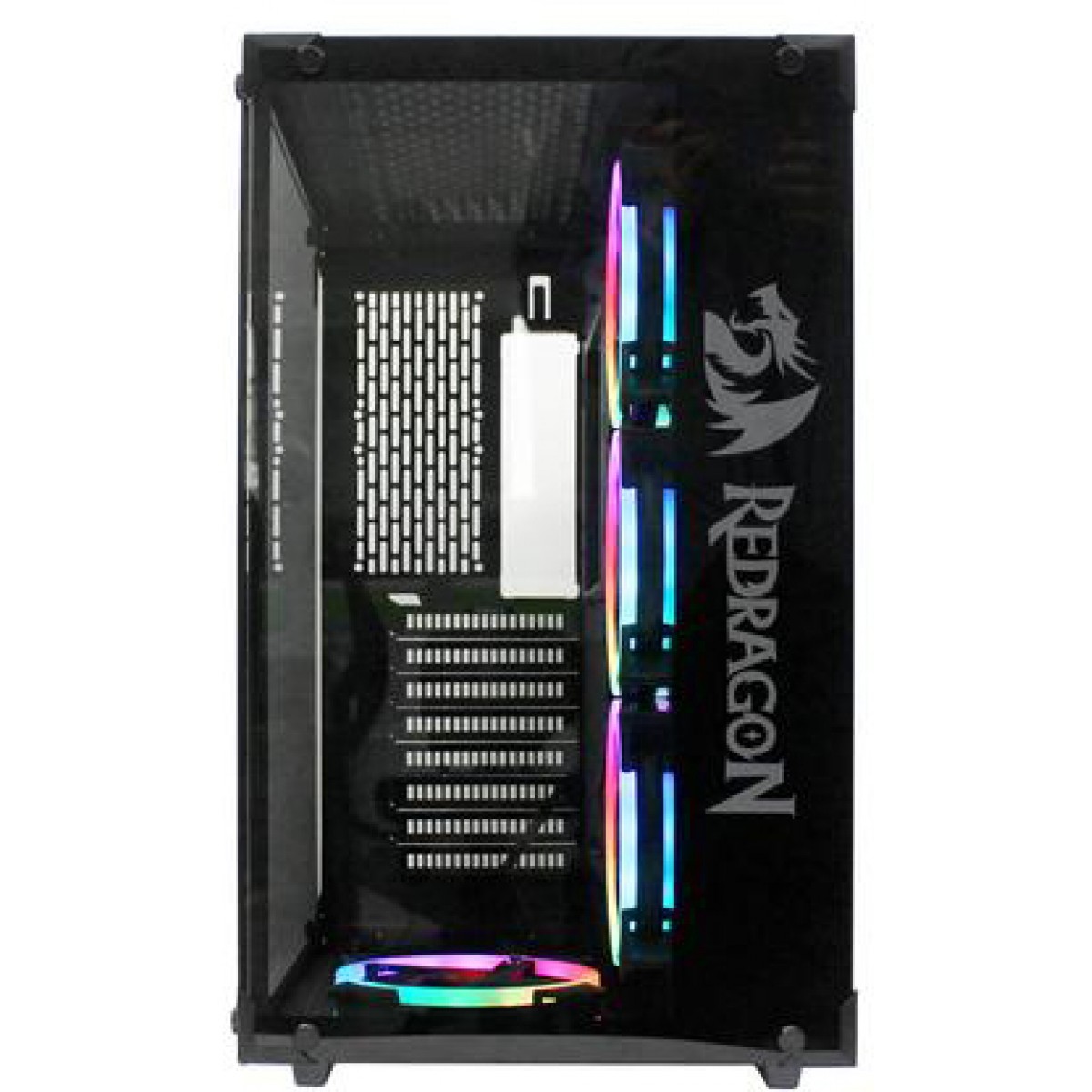 Gabinete Gamer Redragon Wideload, Mid Tower, Vidro Temperado, Black, Sem fonte, Sem fan, GC-802-1