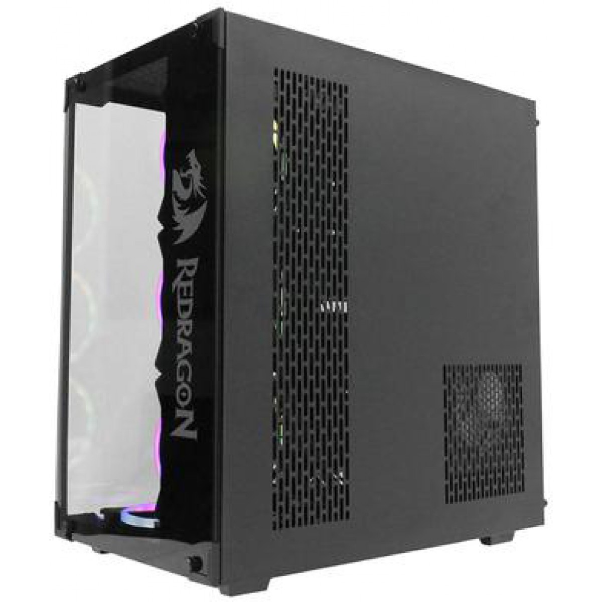 Gabinete Gamer Redragon Wideload, Mid Tower, Vidro Temperado, Black, Sem fonte, Sem fan, GC-802-1