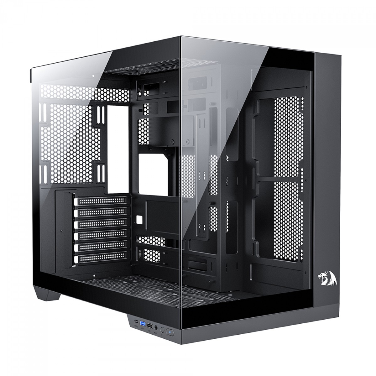Gabinete Gamer Redragon Wideload Pro, Mid Tower, Vidro Temperado, ATX, Black, Sem Fonte, Sem Fan, CA-604B-PRO