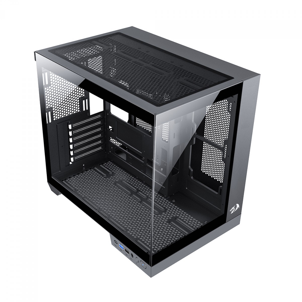 Gabinete Gamer Redragon Wideload Pro, Mid Tower, Vidro Temperado, ATX, Black, Sem Fonte, Sem Fan, CA-604B-PRO