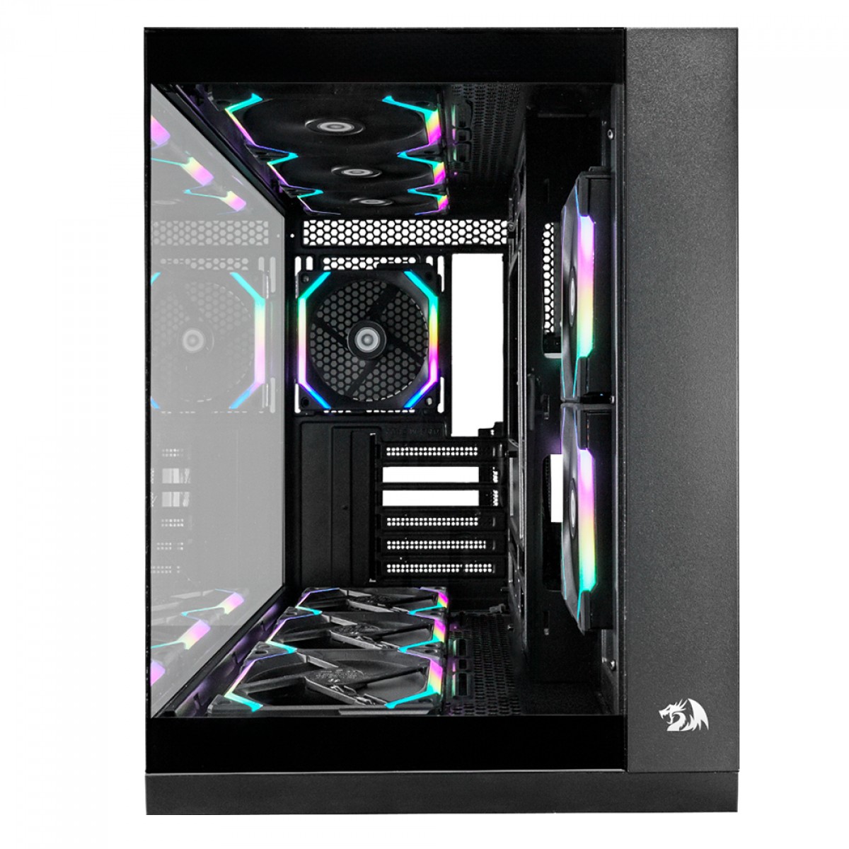 Gabinete Gamer Redragon Wideload Pro, Mid Tower, Vidro Temperado, ATX, Black, Sem Fonte, Sem Fan, CA-604B-PRO