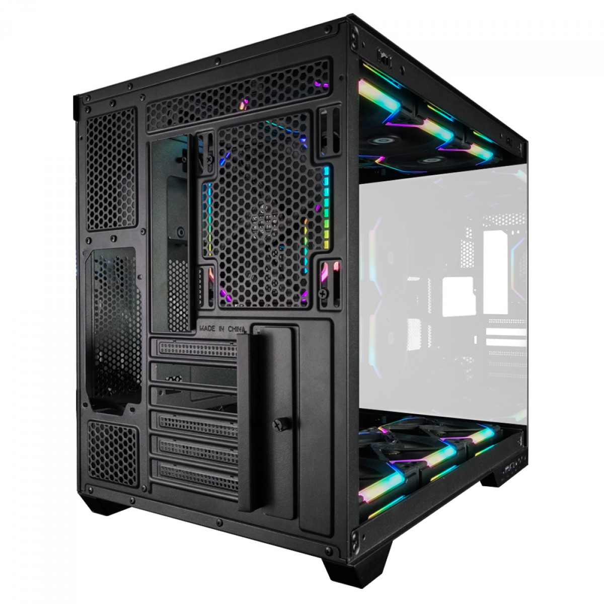 Gabinete Gamer Redragon Wideload Pro, Mid Tower, Vidro Temperado, ATX, Black, Sem Fonte, Sem Fan, CA-604B-PRO