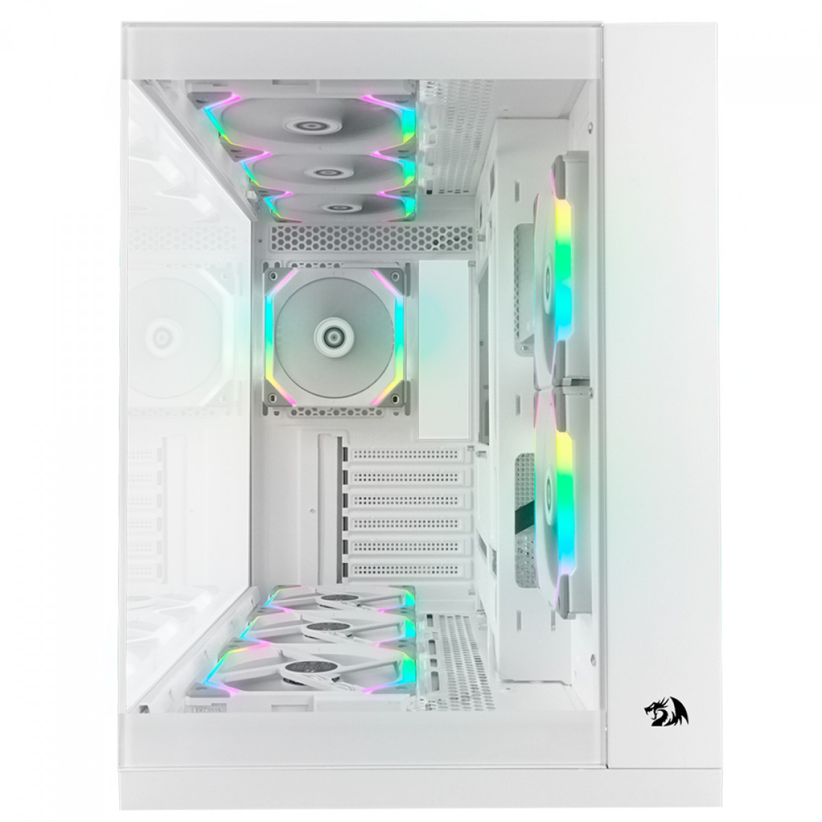Gabinete Gamer Redragon Wideload Pro, Mid Tower, Vidro Temperado, ATX, White, Sem Fonte, Sem Fan, CA-604W-PRO
