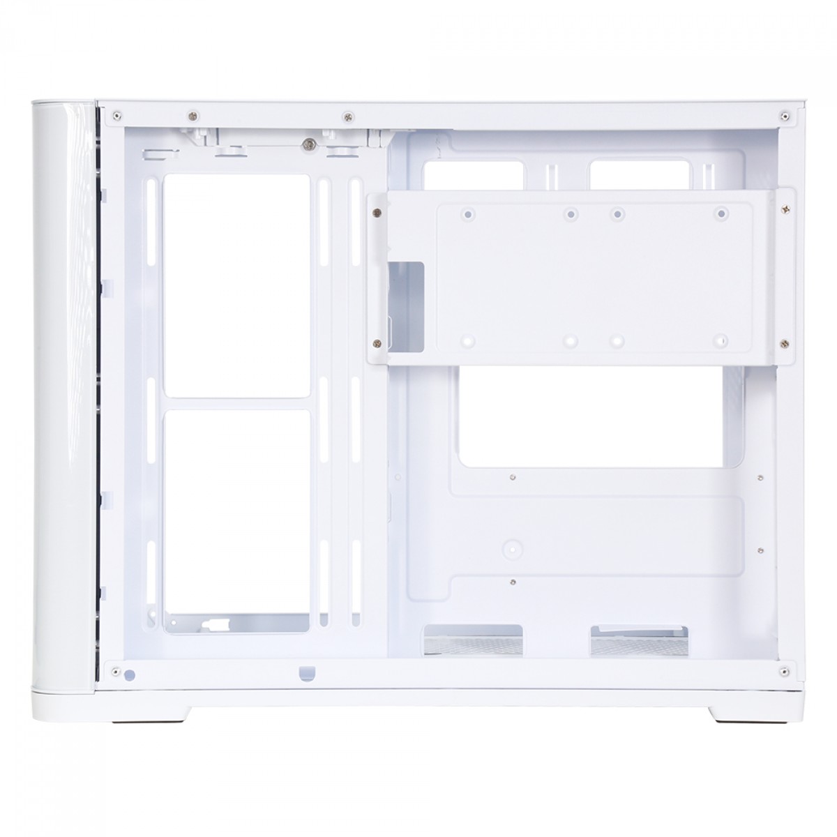 Gabinete Gamer SuperFrame Black Noir, Aquário, Mid Tower, Vidro Temperado, M-ATX, Branco, Sem Fonte, Com 3 Fans ARGB, SF-CS-BNMAW3F