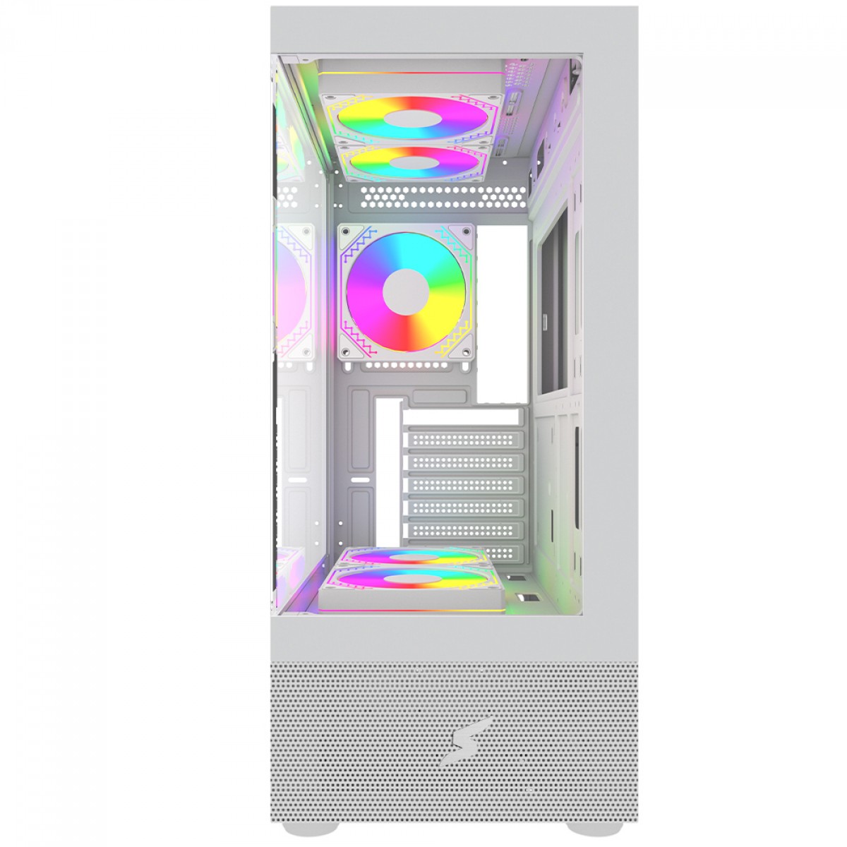 Gabinete Gamer SuperFrame Boreas, Mid Tower, Vidro Temperado, ATX, Com 3 Fans ARGB, Branco, SFGW-BOREAS-3