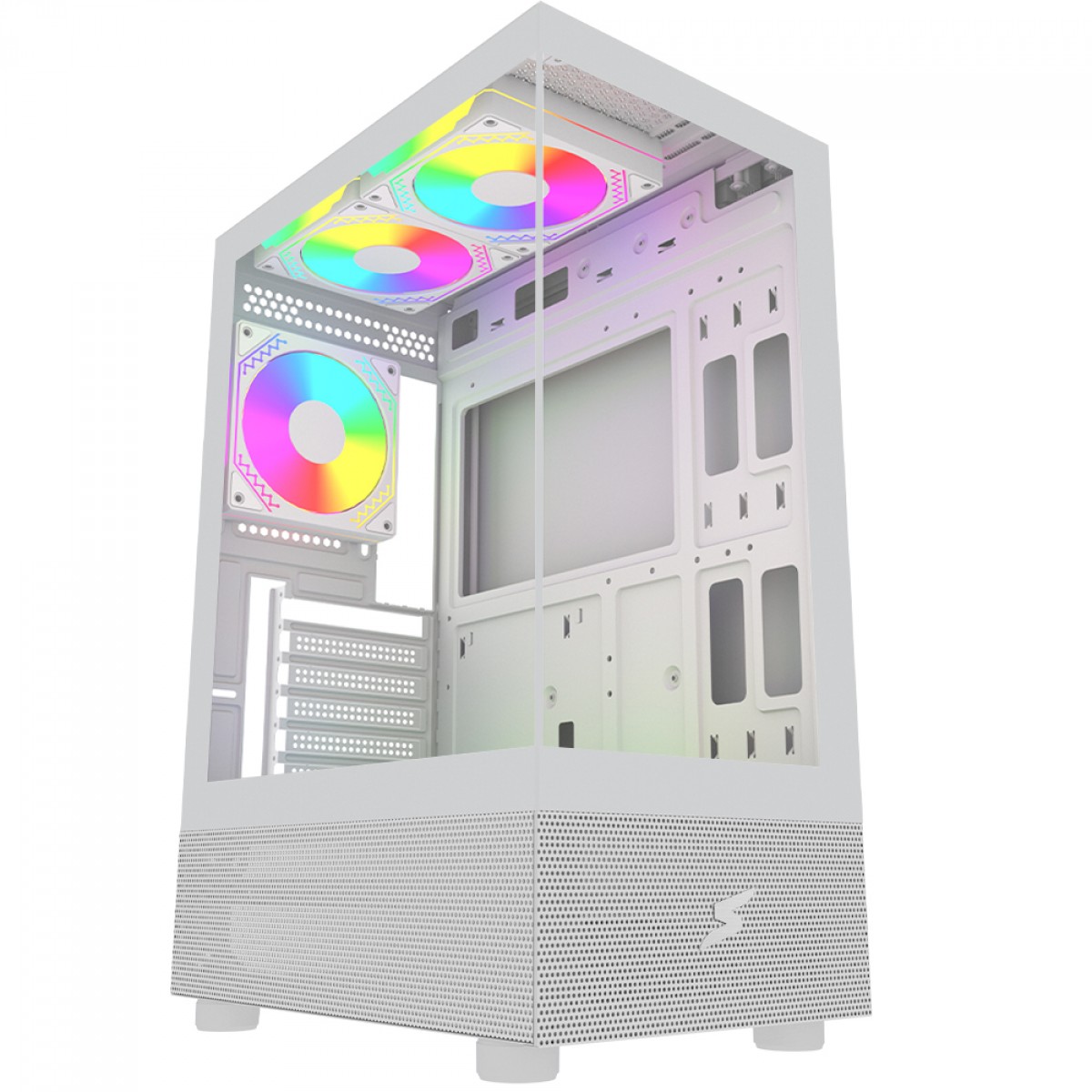 Gabinete Gamer SuperFrame Boreas, Mid Tower, Vidro Temperado, ATX, Com 3 Fans ARGB, Branco, SFGW-BOREAS-3