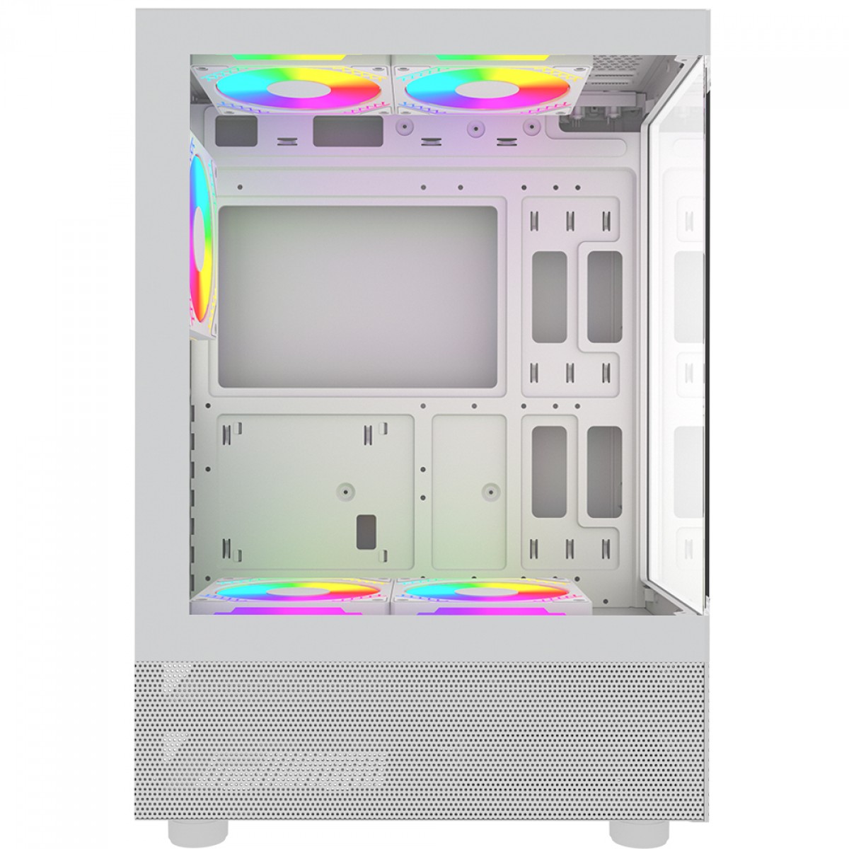 Gabinete Gamer SuperFrame Boreas, Mid Tower, Vidro Temperado, ATX, Com 3 Fans ARGB, Branco, SFGW-BOREAS-3
