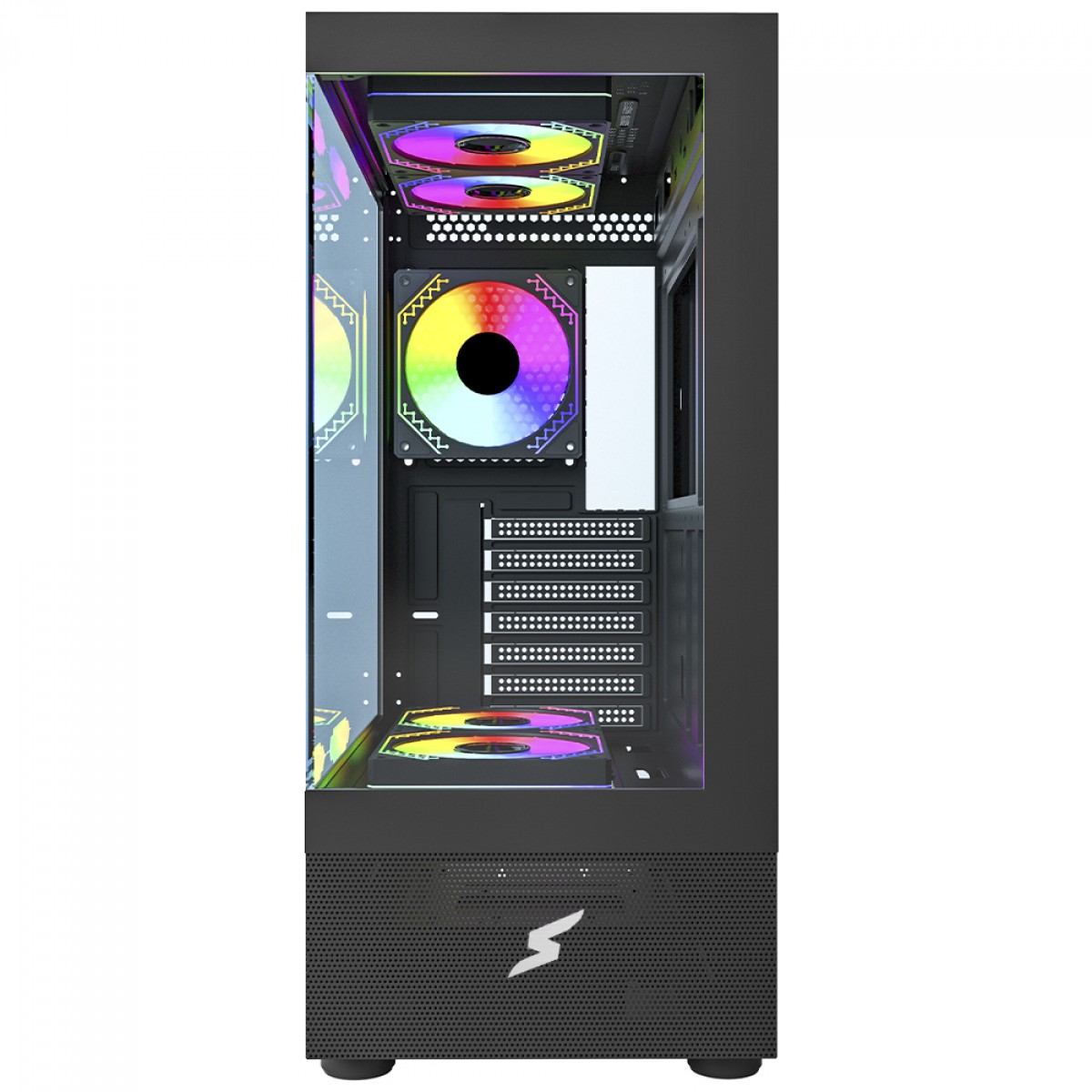 Gabinete Gamer SuperFrame Boreas, Mid Tower, Vidro Temperado, ATX, Com 3 Fans ARGB, Preto, SFGB-BOREAS-3