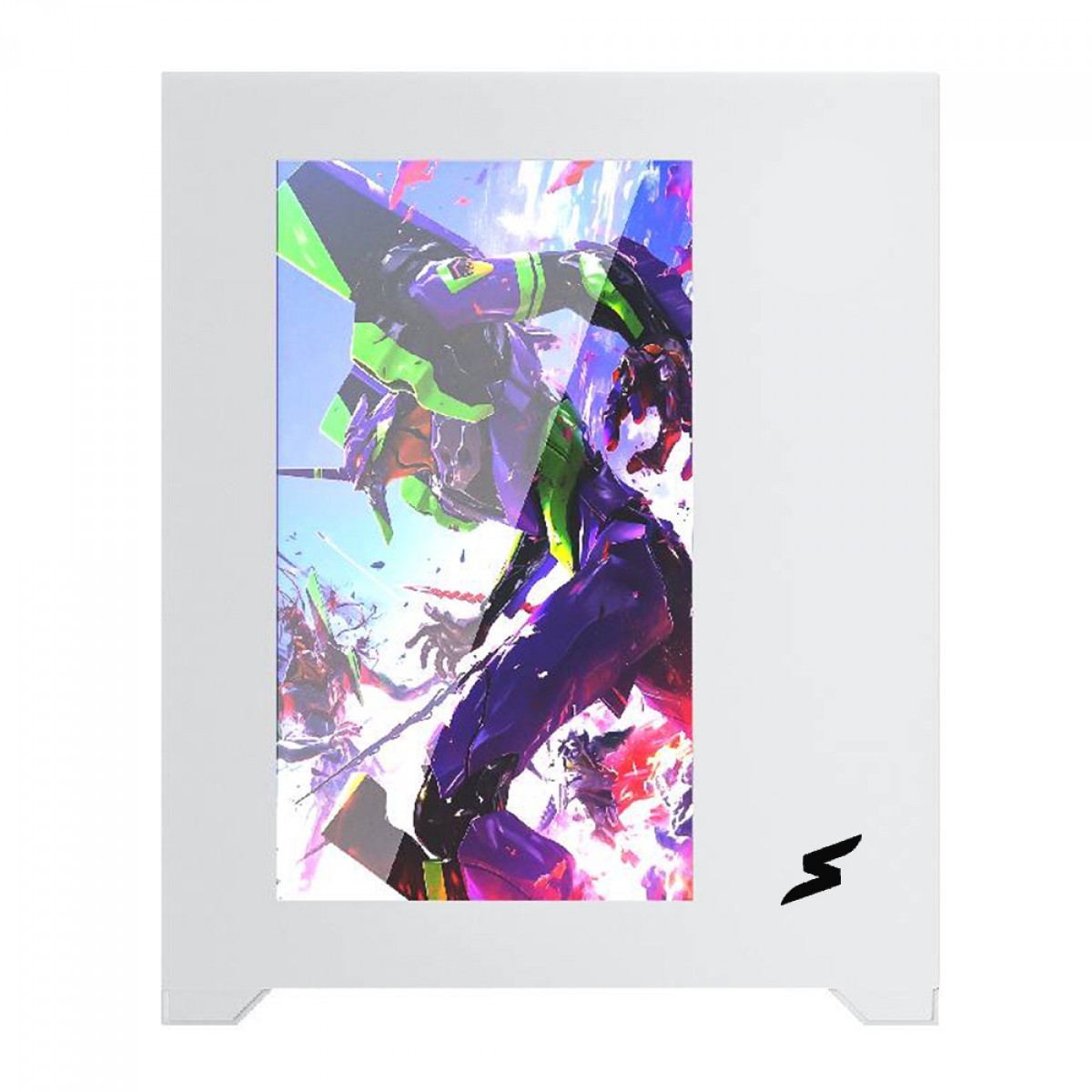 Gabinete Gamer SuperFrame Box Magic, Mid Tower, Vidro Temperado, Com Display LCD 13.3 Pol, ATX, Branco, Sem Fonte, Com 6 Fans, SF-CS-BMMAW6F