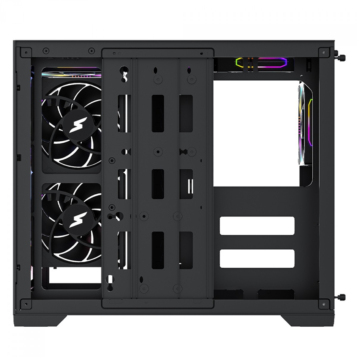 Gabinete Gamer SuperFrame Box Magic, Mid Tower, Vidro Temperado, Com Display LCD 13.3 Pol, ATX, Preto, Sem Fonte, Com 6 Fans, SF-CS-BMMAB6F - Open Box