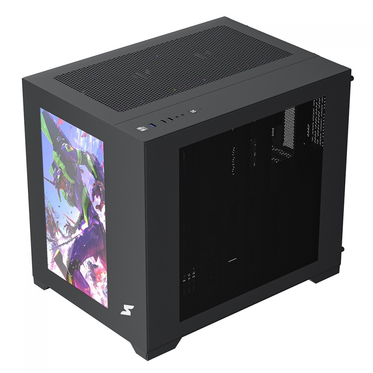 Gabinete Gamer SuperFrame Box Magic, Mid Tower, Vidro Temperado, Com Display LCD 13.3 Pol, ATX, Preto, Sem Fonte, Com 6 Fans, SF-CS-BMMAB6F - Open Box