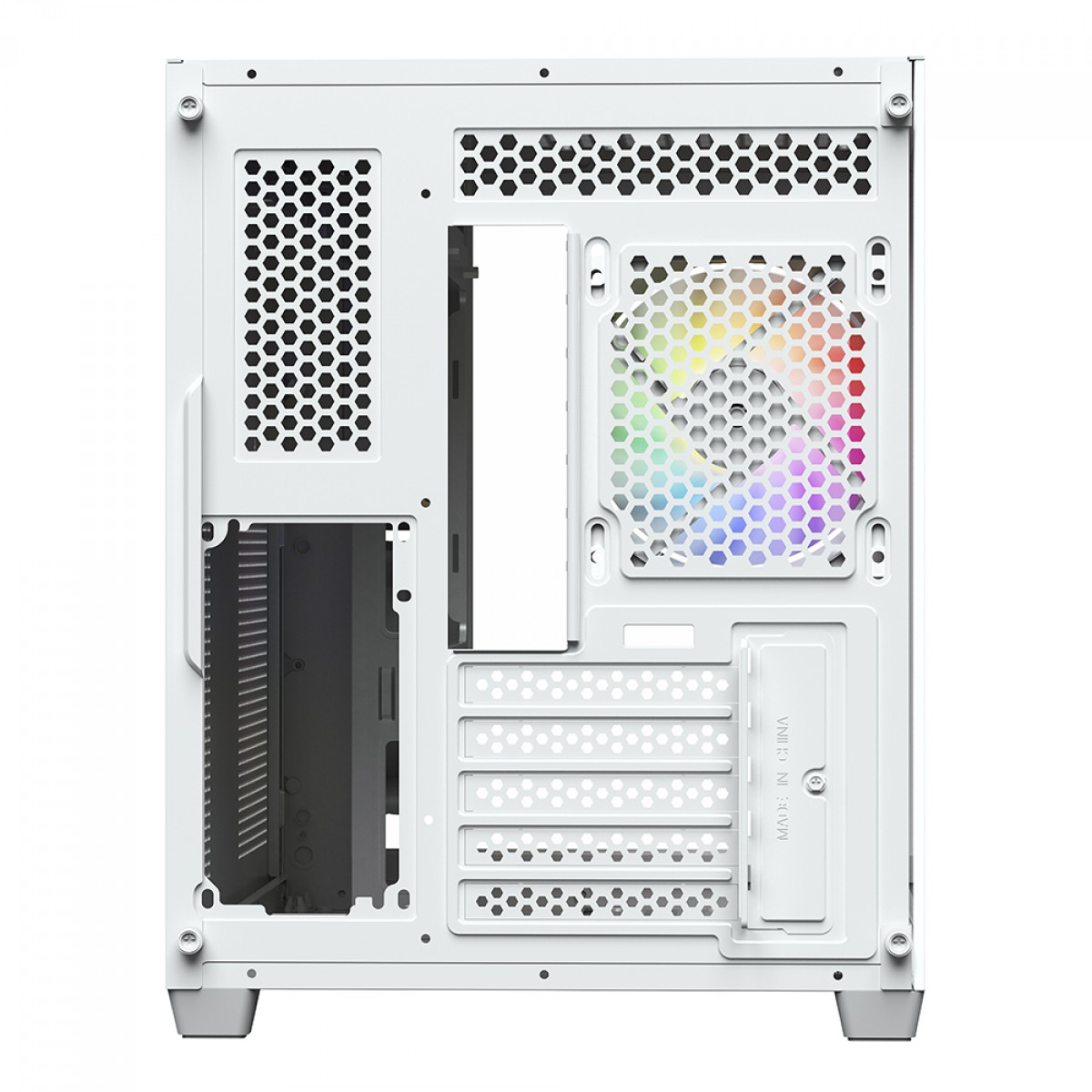 Gabinete Gamer SuperFrame Box, Mid Tower, Vidro Temperado, M-ATX, White, Sem Fonte, Com 3 Fans