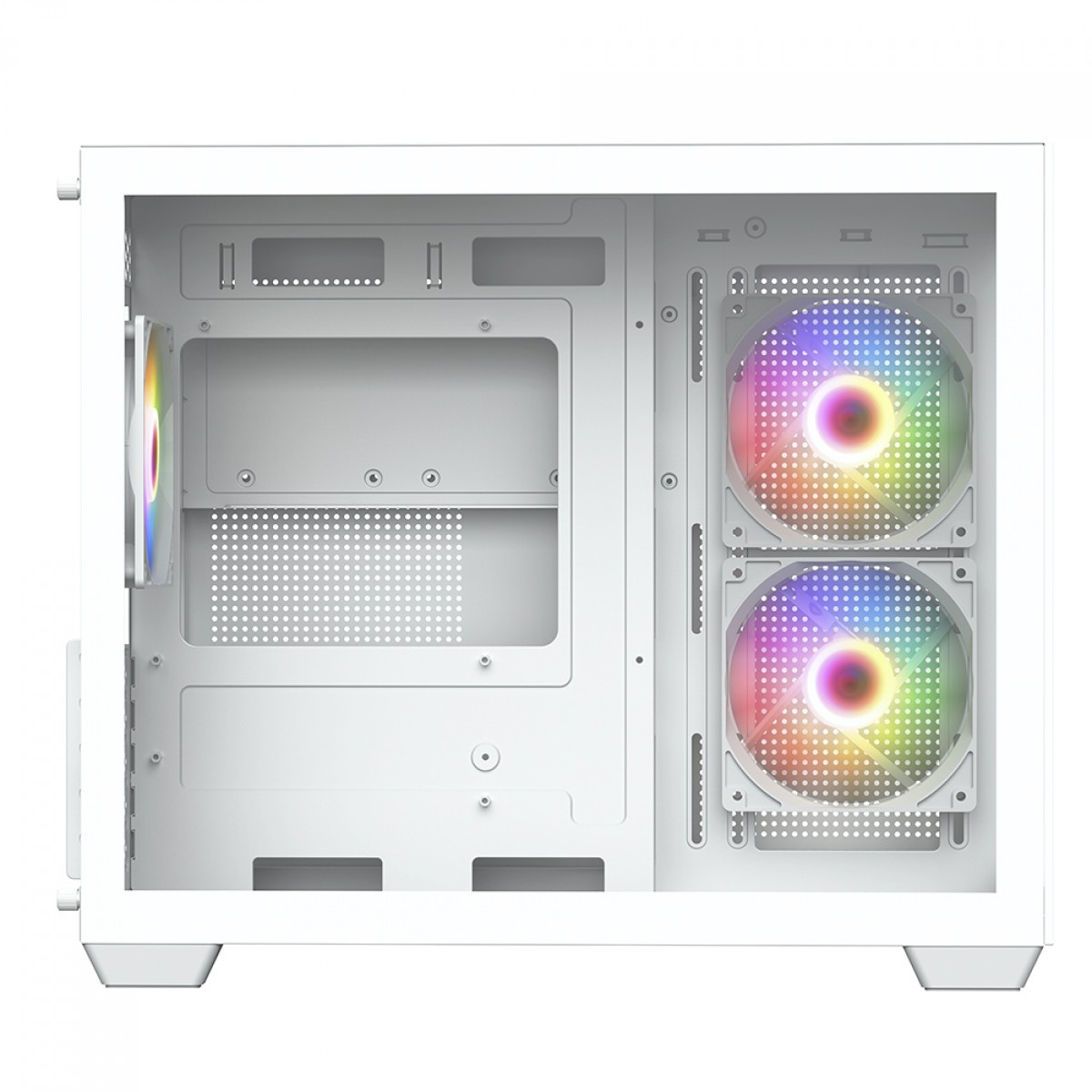 Gabinete Gamer SuperFrame Box, Mid Tower, Vidro Temperado, M-ATX, White, Sem Fonte, Com 3 Fans