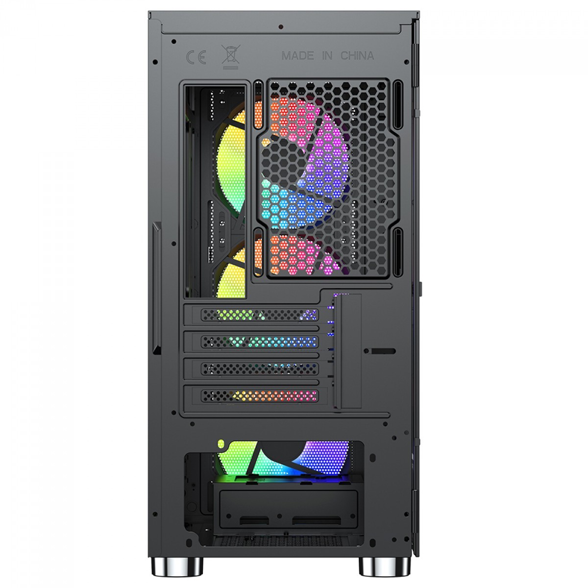 Gabinete Gamer SuperFrame Bunker, Mid Tower, Vidro Temperado, M-ATX, Black, Sem Fonte, Com 3 Fans