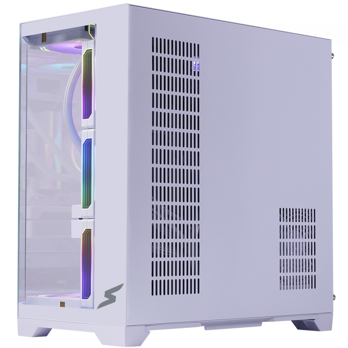 Gabinete Gamer SuperFrame Cristal, Mid Tower, Vidro Temperado, ATX, Com 4 Fans ARGB, Branco, SF-CS-CTMAW4F 