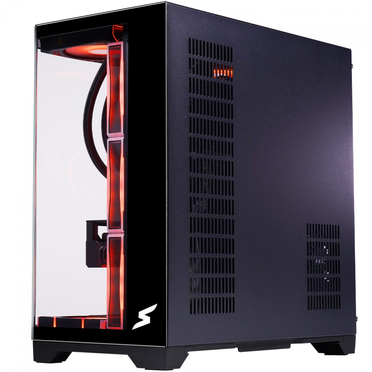Gabinete Gamer SuperFrame Cristal, Mid Tower, Vidro Temperado, ATX, Com 4 Fans ARGB, Preto, SF-CS-CTMAB4F 