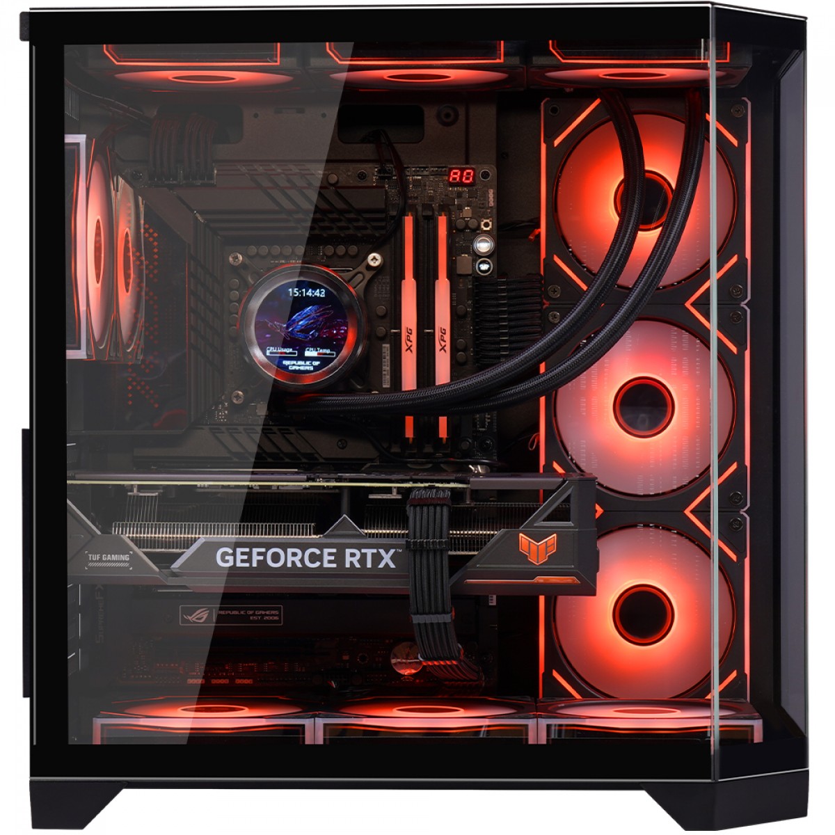 Gabinete Gamer SuperFrame Cristal, Mid Tower, Vidro Temperado, ATX, Com 4 Fans ARGB, Preto, SF-CS-CTMAB4F 