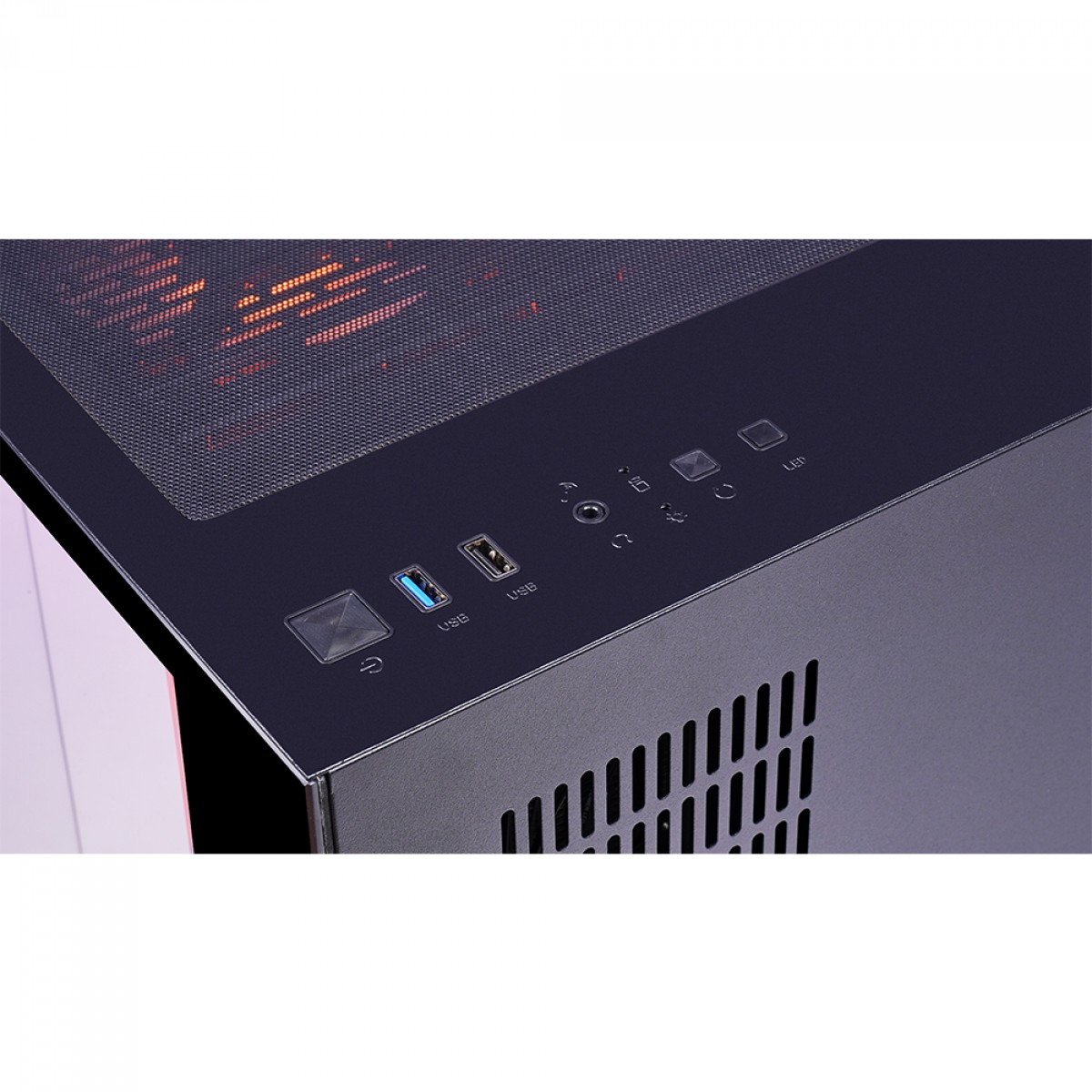 Gabinete Gamer SuperFrame Cristal, Mid Tower, Vidro Temperado, ATX, Com 4 Fans ARGB, Preto, SF-CS-CTMAB4F 