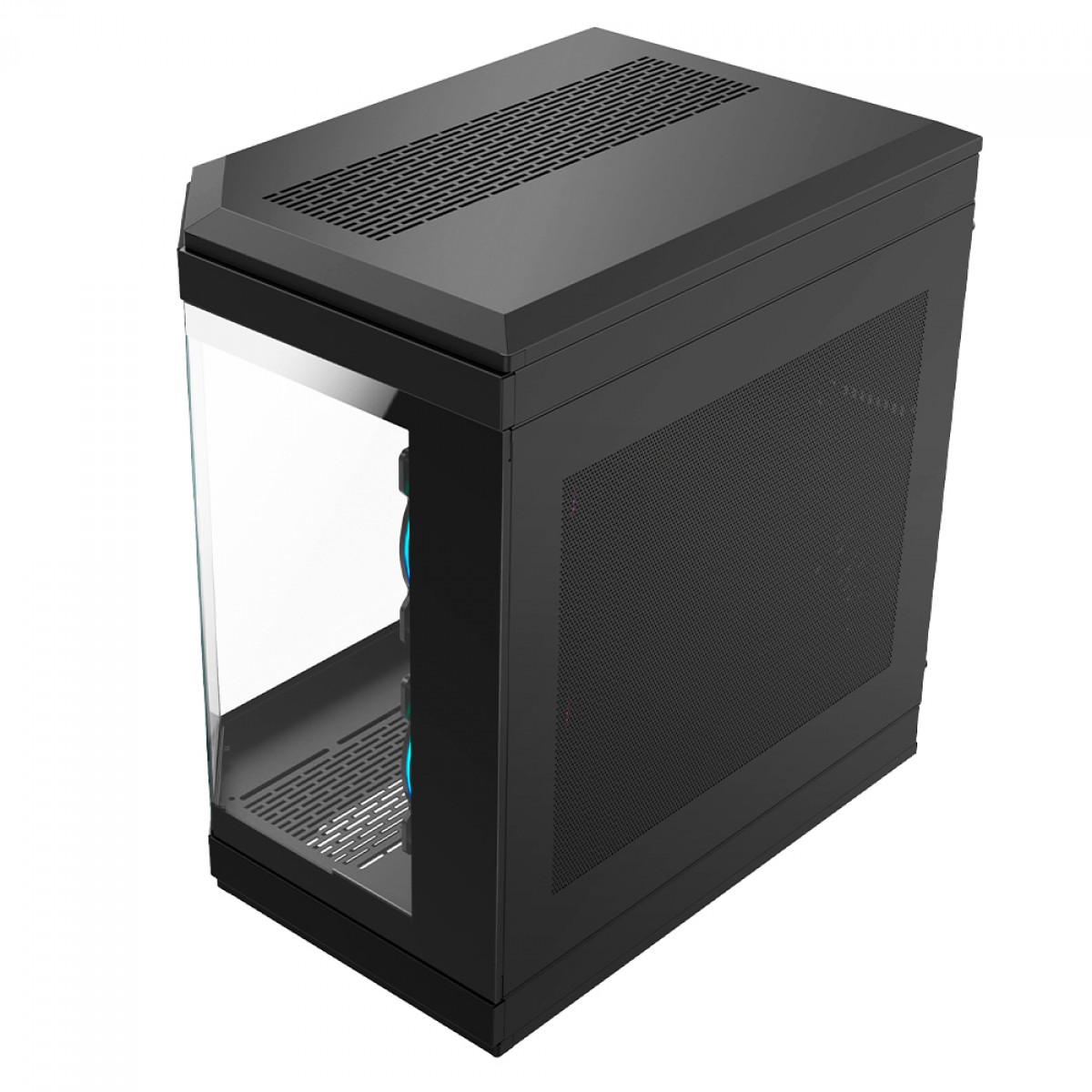 Gabinete Gamer SuperFrame Cube Magic, Mid Tower, Vidro Temperado, Display LCD, ATX, Black, Sem Fonte, Sem Fan, SF-CS-CMMABSF
