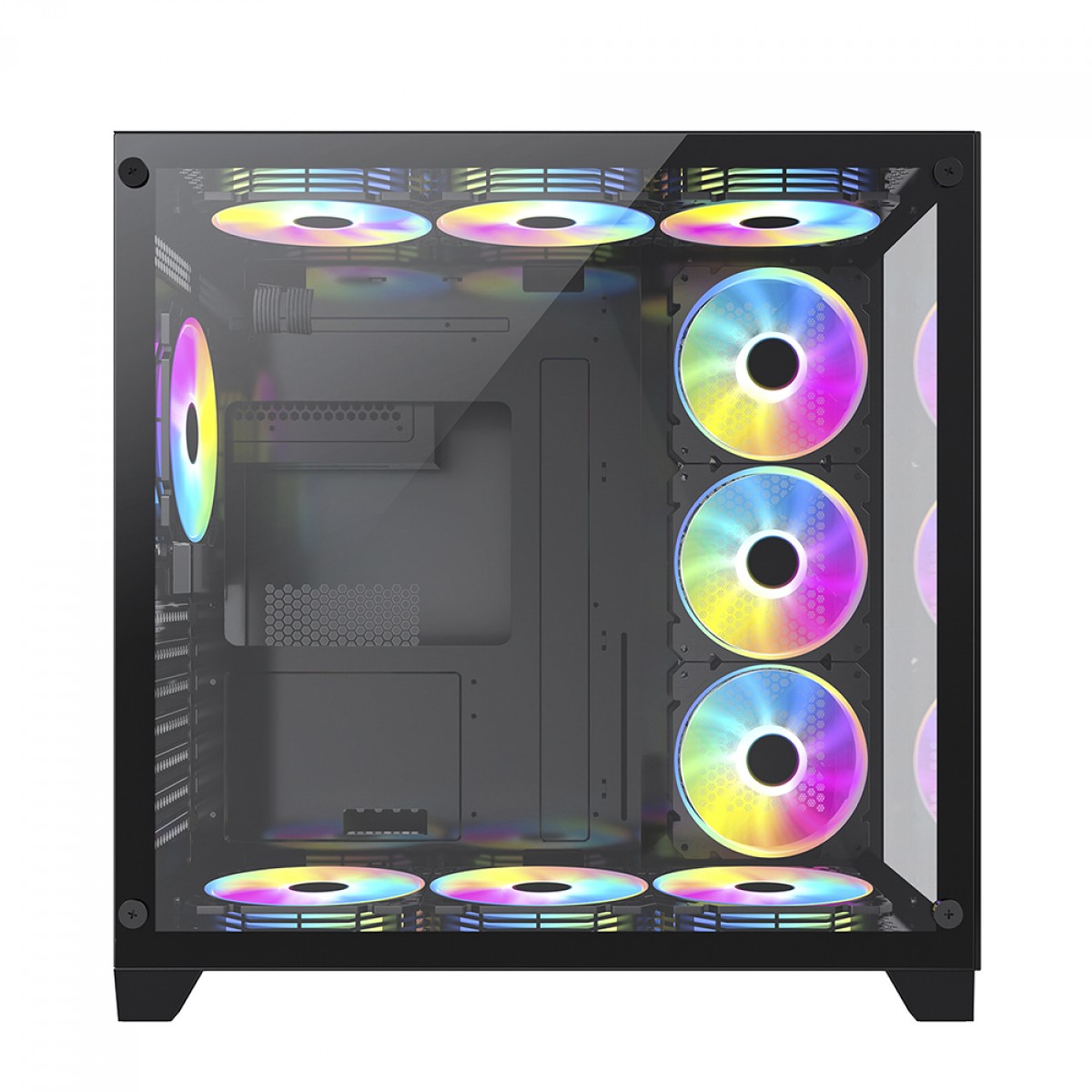 Gabinete Gamer SuperFrame Cube, Mid Tower, Vidro Temperado, ATX, Black, Sem Fonte, Sem Fan  