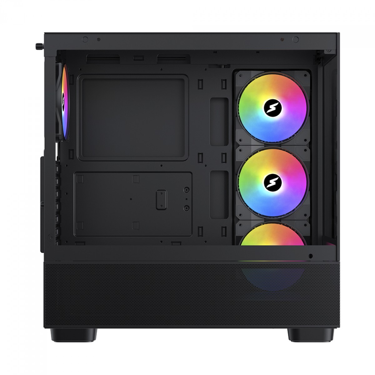 Gabinete Gamer SuperFrame Detonator, Black, Mid Tower, Vidro Temperado, E-ATX, Sem Fonte, Sem Fan