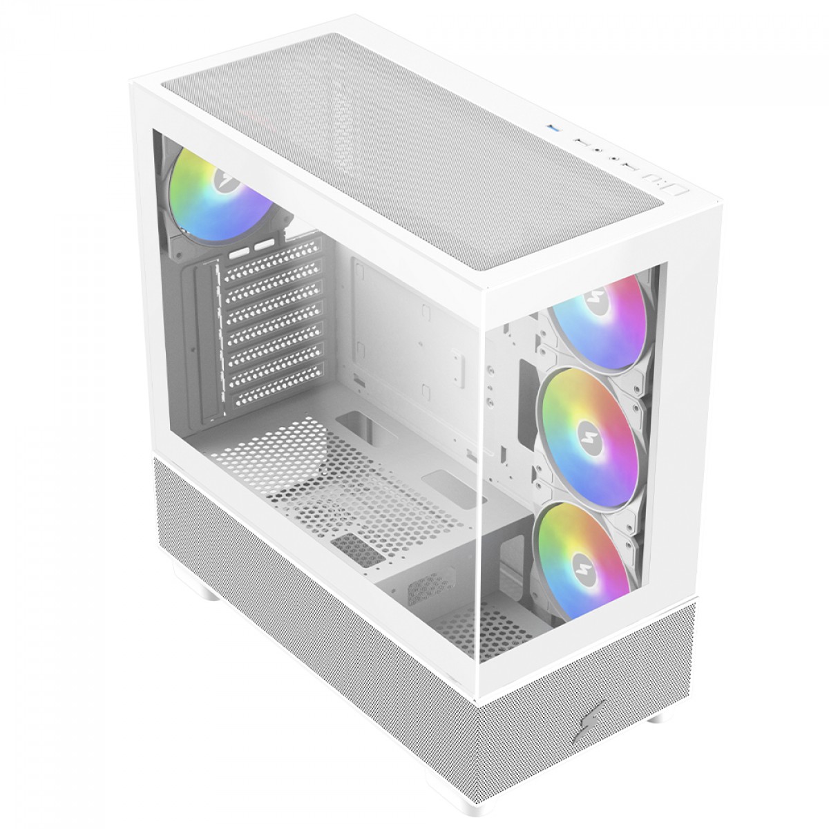Gabinete Gamer SuperFrame Detonator, White, Mid Tower, Vidro Temperado, E-ATX, Sem Fonte, Sem Fan