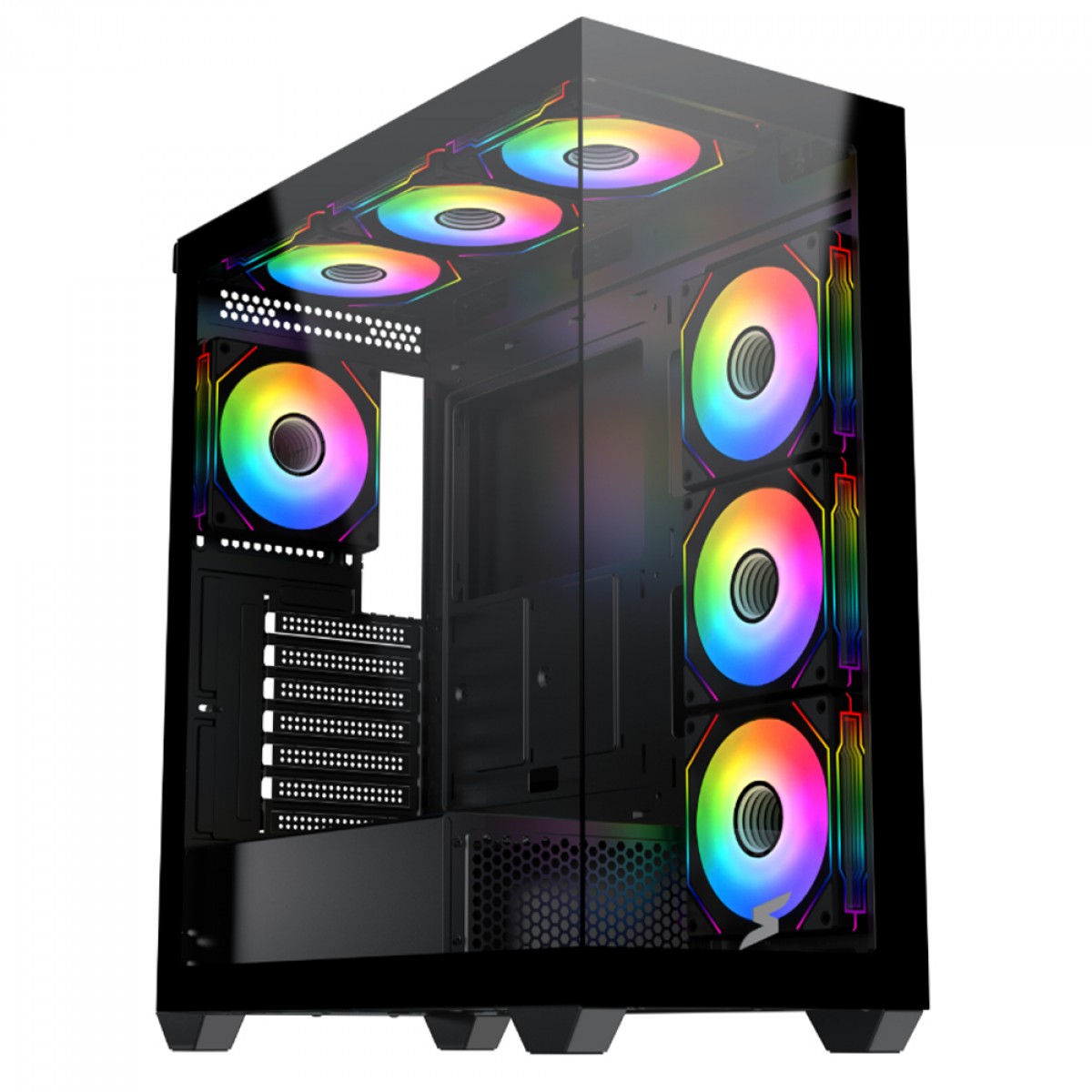 Gabinete Gamer SuperFrame Dominator PRO, Mid Tower, Vidro Temperado, E-ATX, Preto, S/ Fonte, Com 4 Fans, SF-CS-DPMAB4F