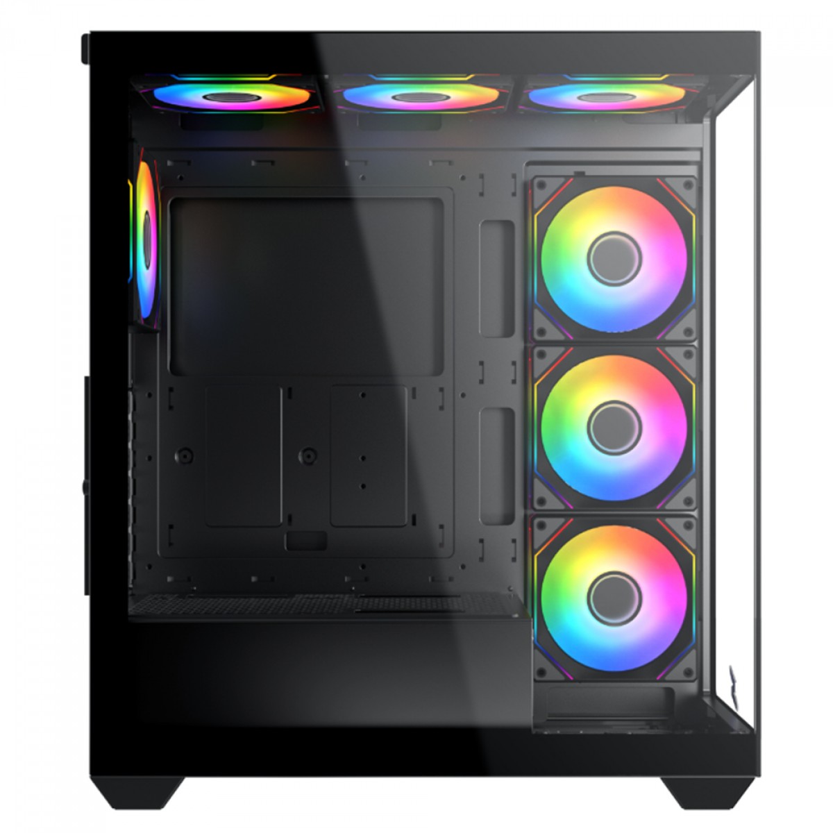 Gabinete Gamer SuperFrame Dominator PRO, Mid Tower, Vidro Temperado, E-ATX, Preto, S/ Fonte, Com 4 Fans, SF-CS-DPMAB4F