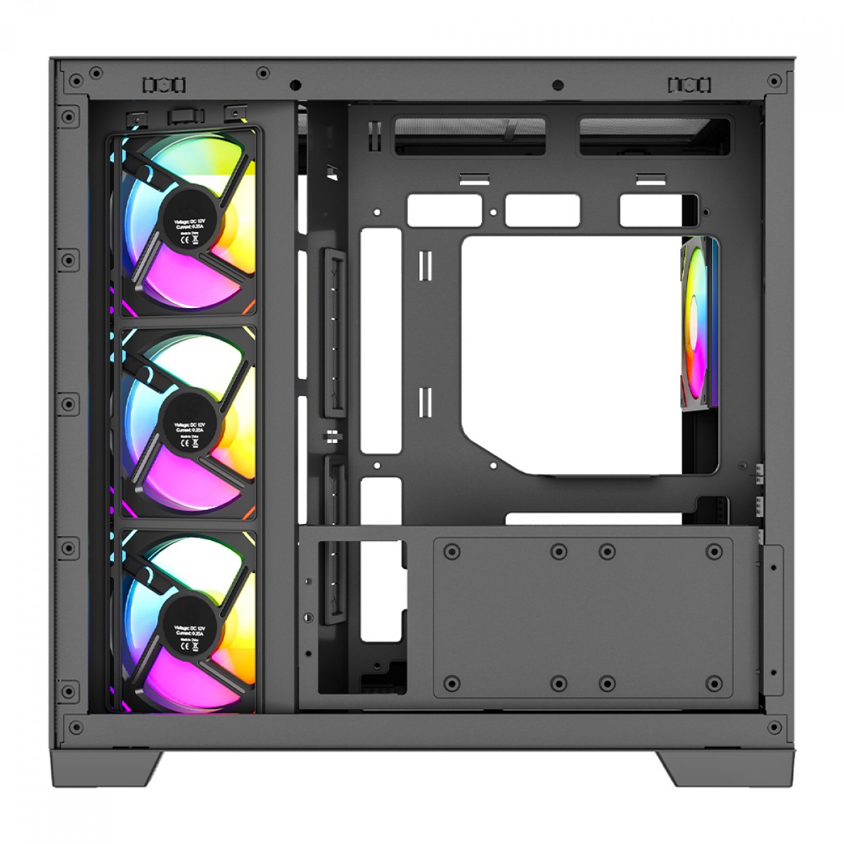 Gabinete Gamer SuperFrame Drakor, Mid Tower, Vidro Temperado, ATX, Com 4 Fans ARGB, Preto, SF-CS-DKMAB4F