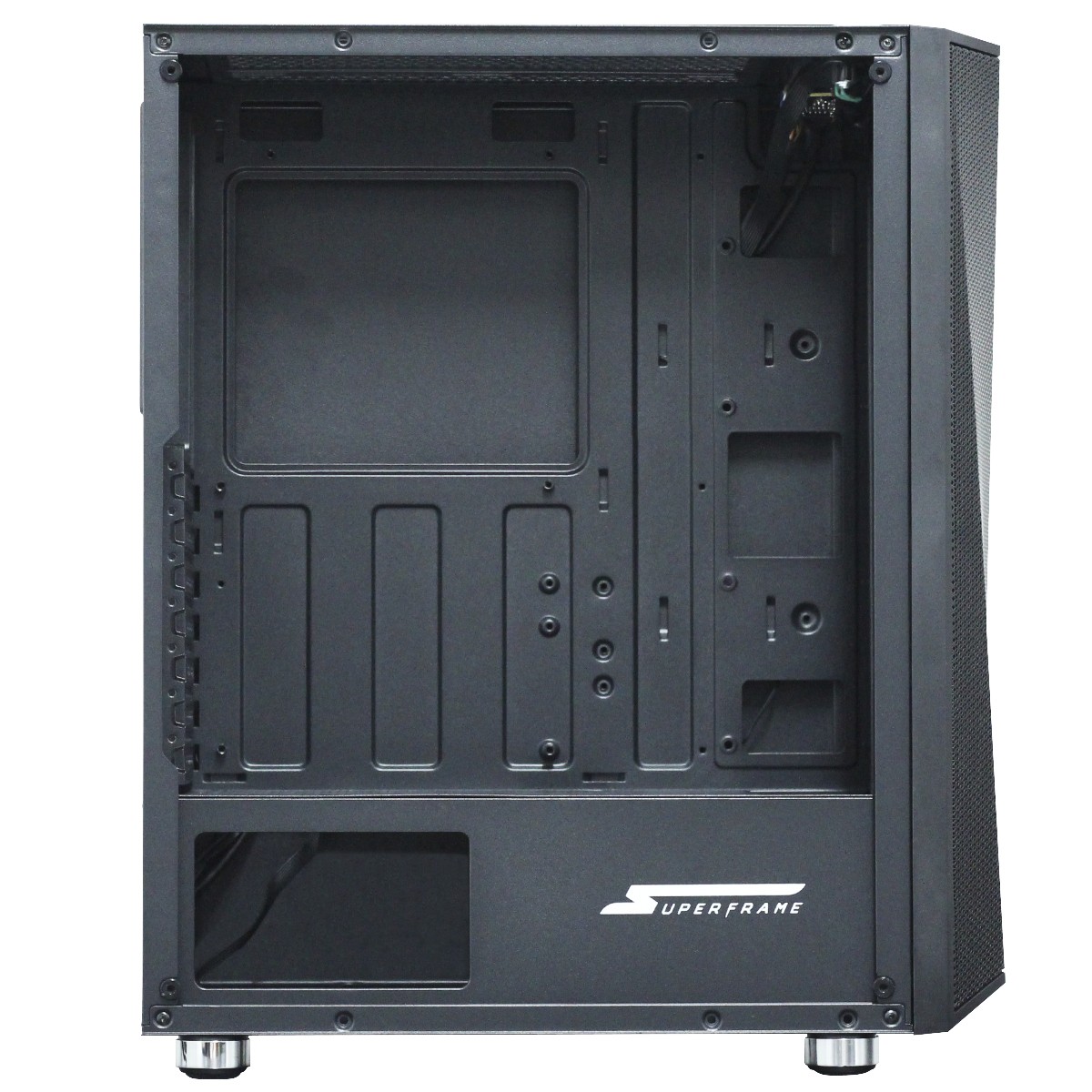 Gabinete Gamer SuperFrame Flow, Mid Tower, RGB, Vidro Temperado, ATX, Black, Sem Fonte, Com 3 Fans