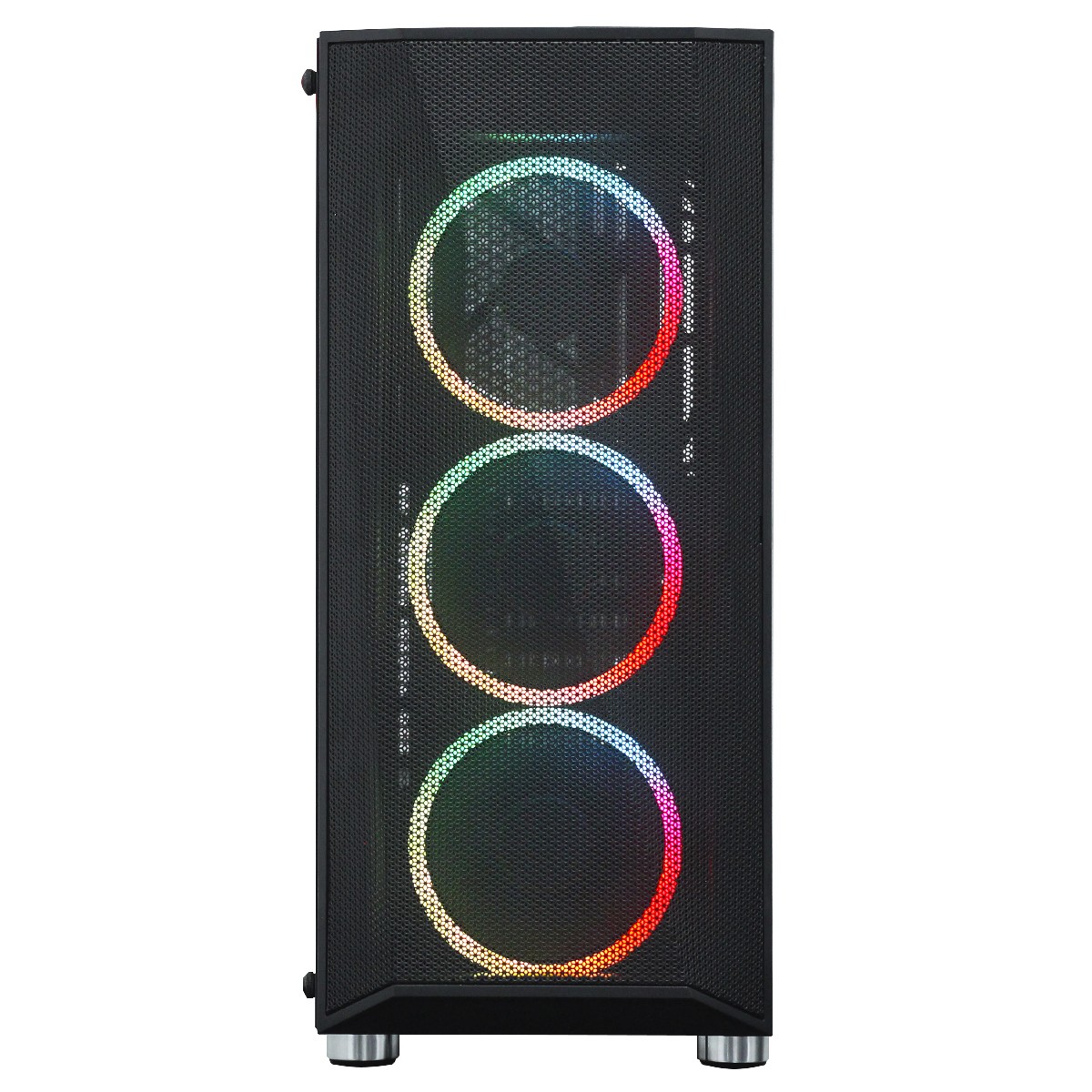 Gabinete Gamer SuperFrame Flow, Mid Tower, RGB, Vidro Temperado, ATX, Black, Sem Fonte, Com 3 Fans