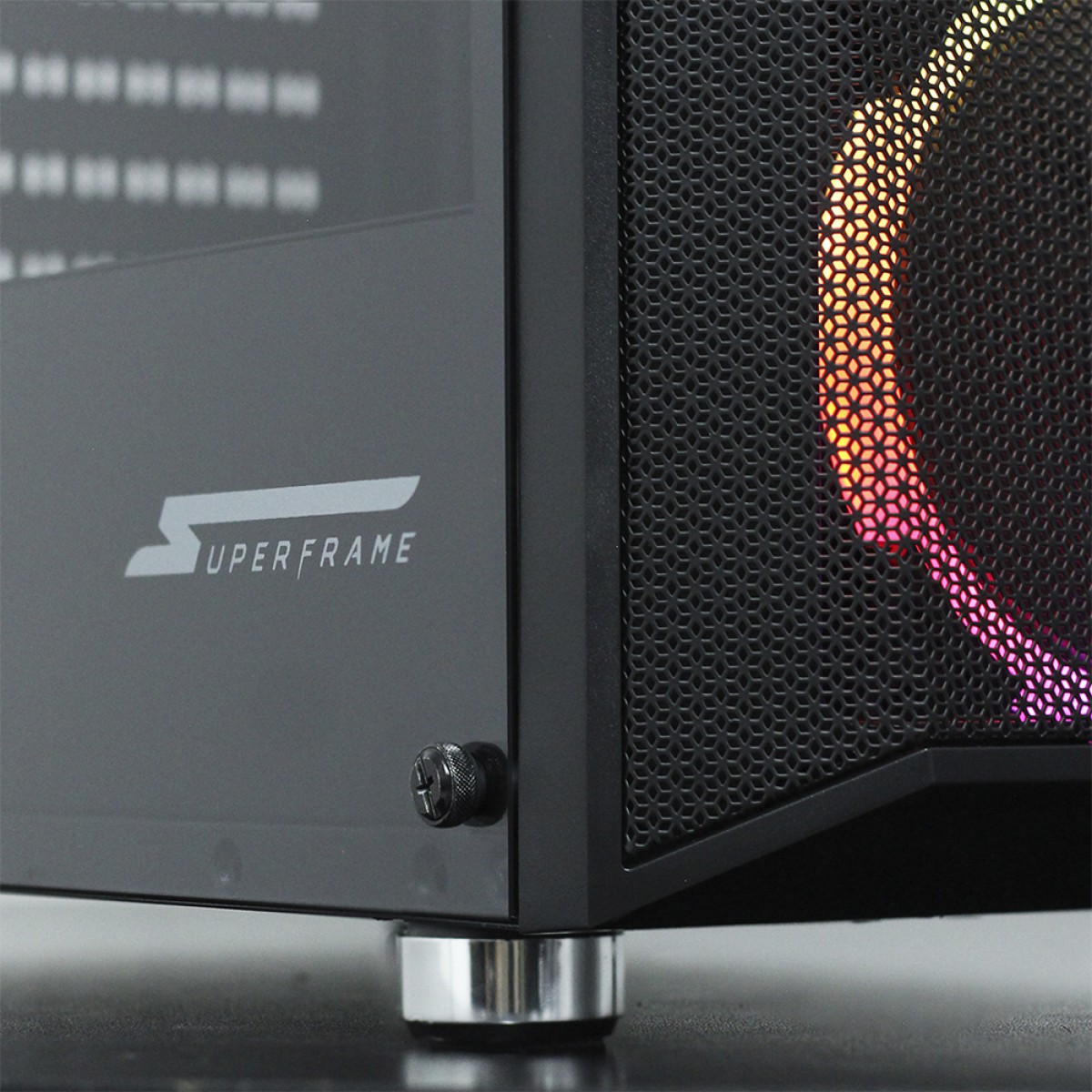 Gabinete Gamer SuperFrame Flow, Mid Tower, RGB, Vidro Temperado, ATX, Black, Sem Fonte, Com 3 Fans