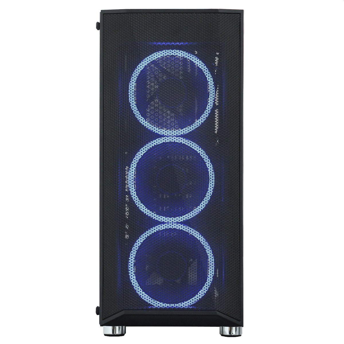 Gabinete Gamer SuperFrame Flow, Mid Tower, RGB, Vidro Temperado, ATX, Black, Sem Fonte, Com 3 Fans